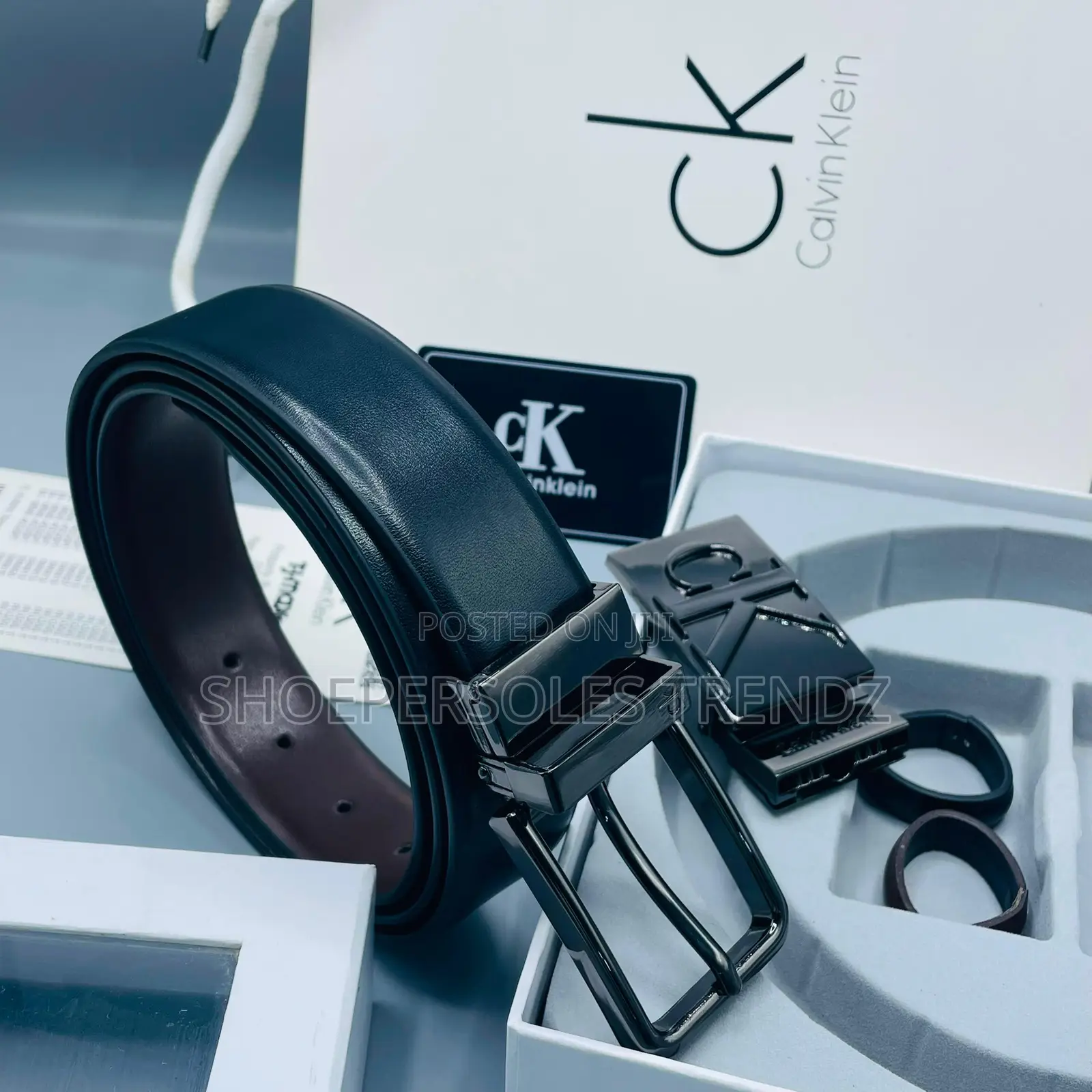 Men Lether Belt Reversible Option and Dual Buckle