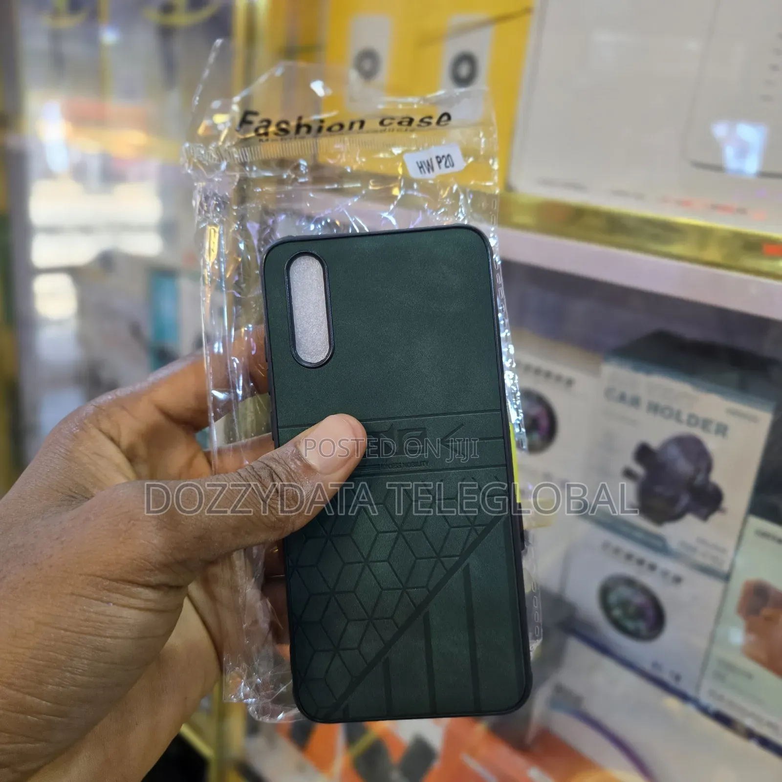 Huawei P20 Green Leather Case