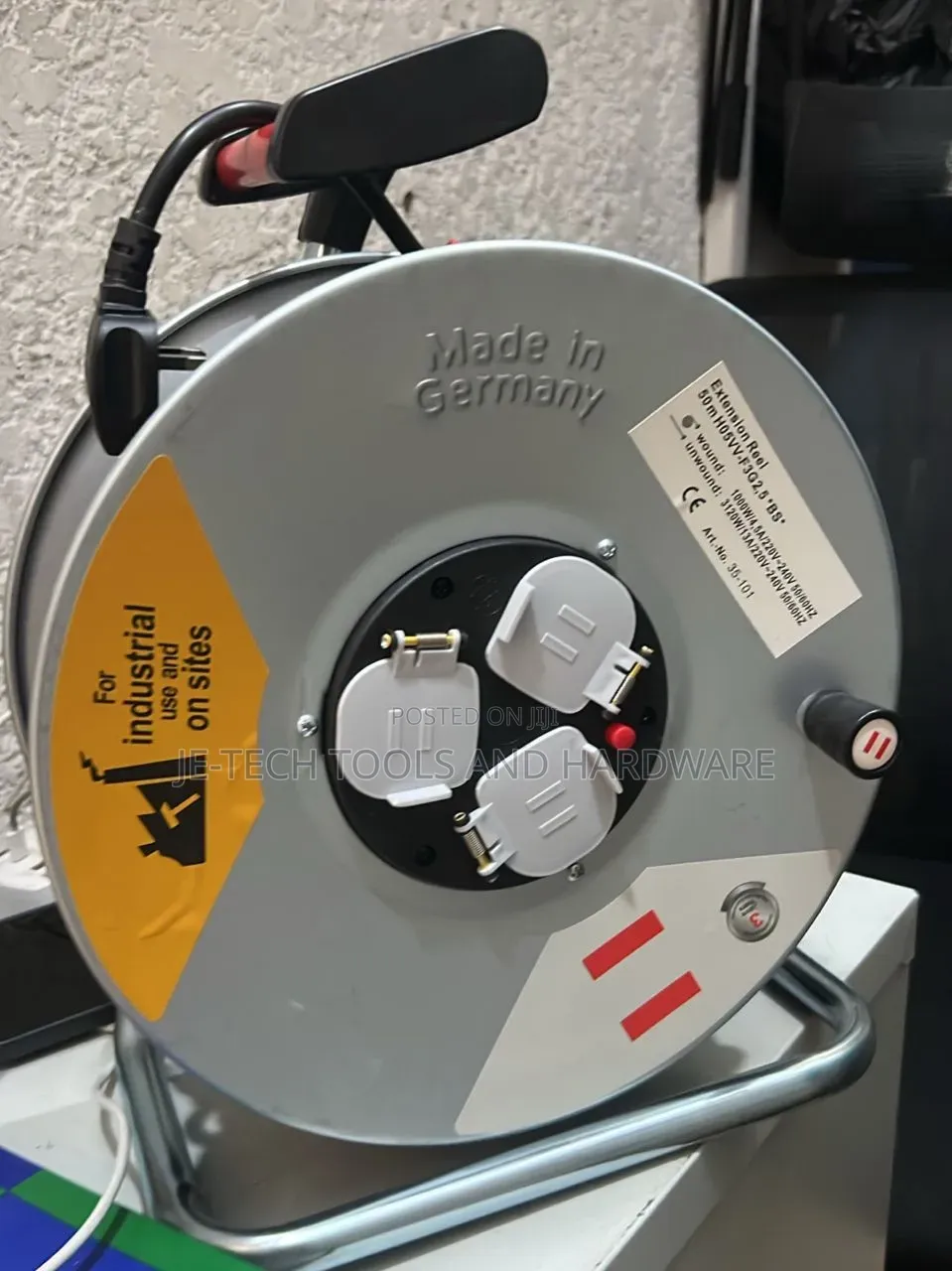 50m Heavy-Duty Industrial Extension Cable Reel (Art.-No. 35-101)