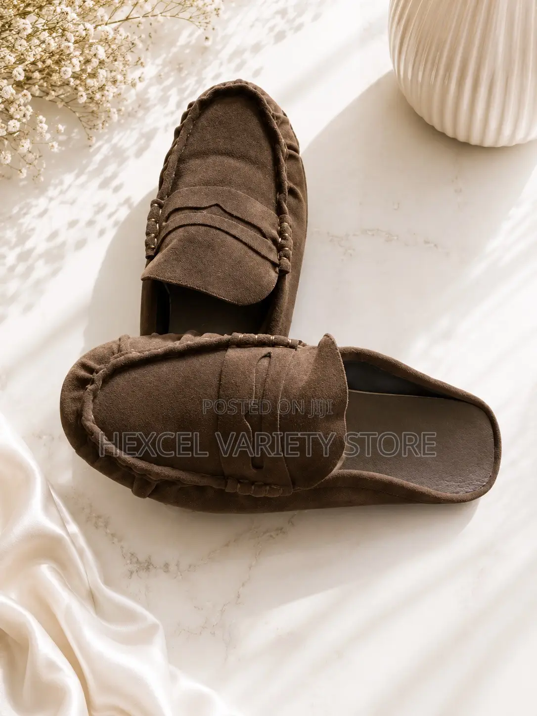 Premium Brown Suede Penny Loafers – Classic Slip-on Shoes