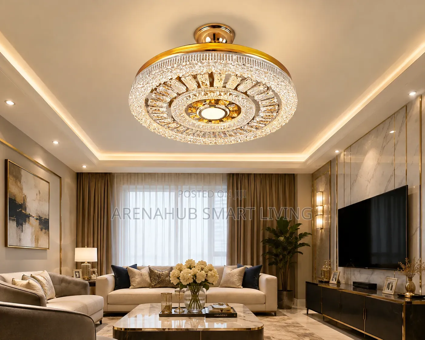 Nordic Luxury Crystal Bedroom LED Chrome Ceiling Lamp Simple