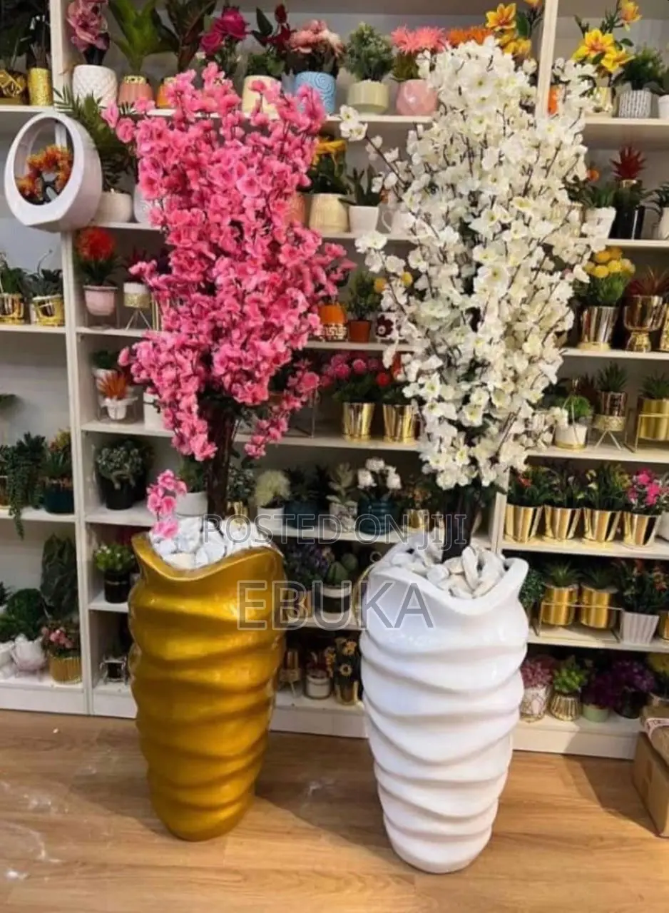 Fiberglass Planters and Artificial Flower