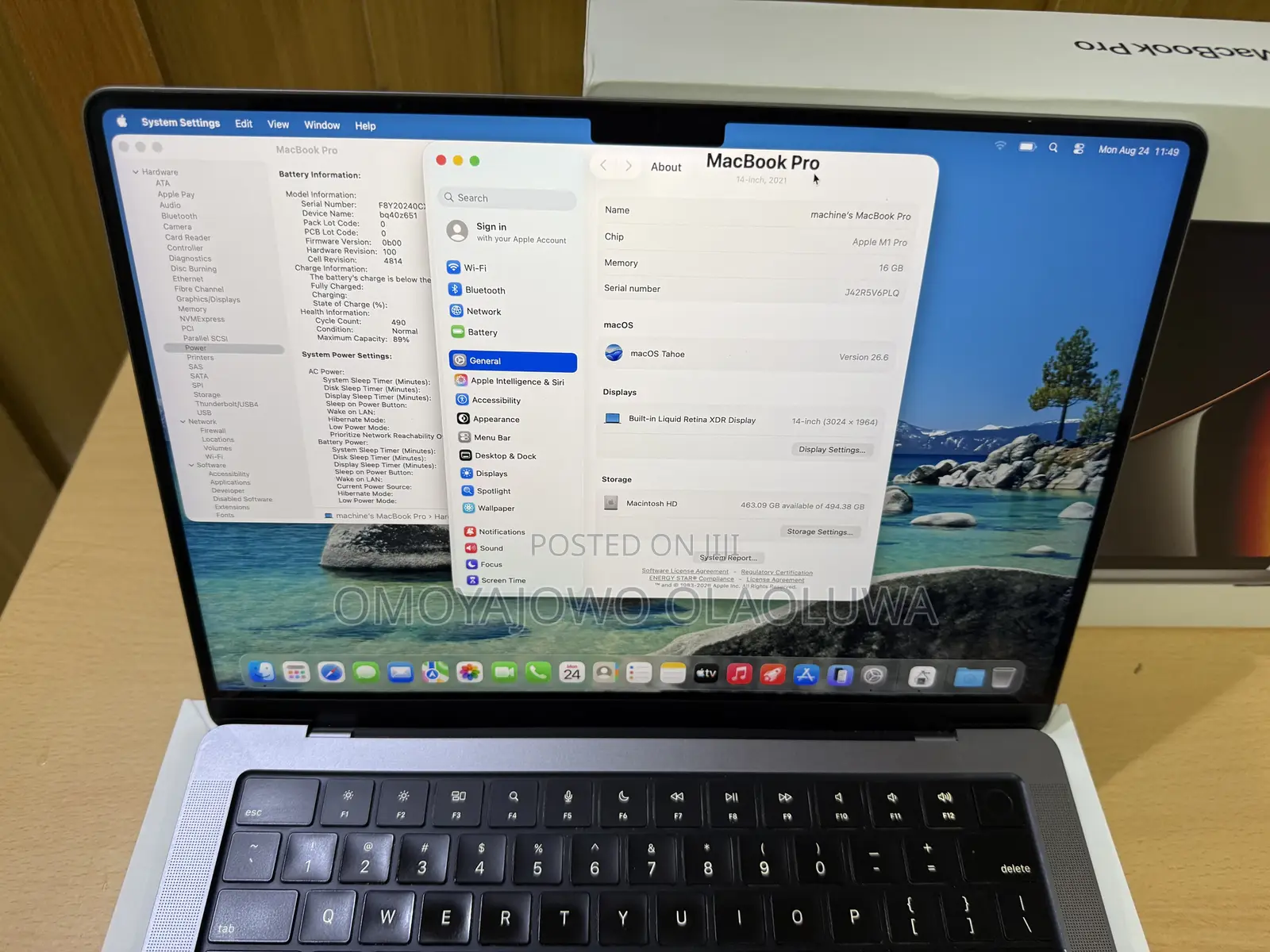 Laptop Apple MacBook Pro 2021 M1 16GB Apple M1 Pro SSD 512GB