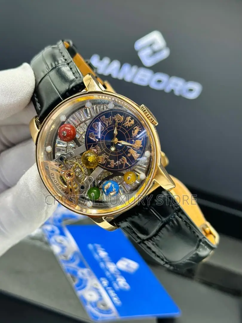 Hanboro Authentic Quality Luxury Men Automatic Engine Wristwatch