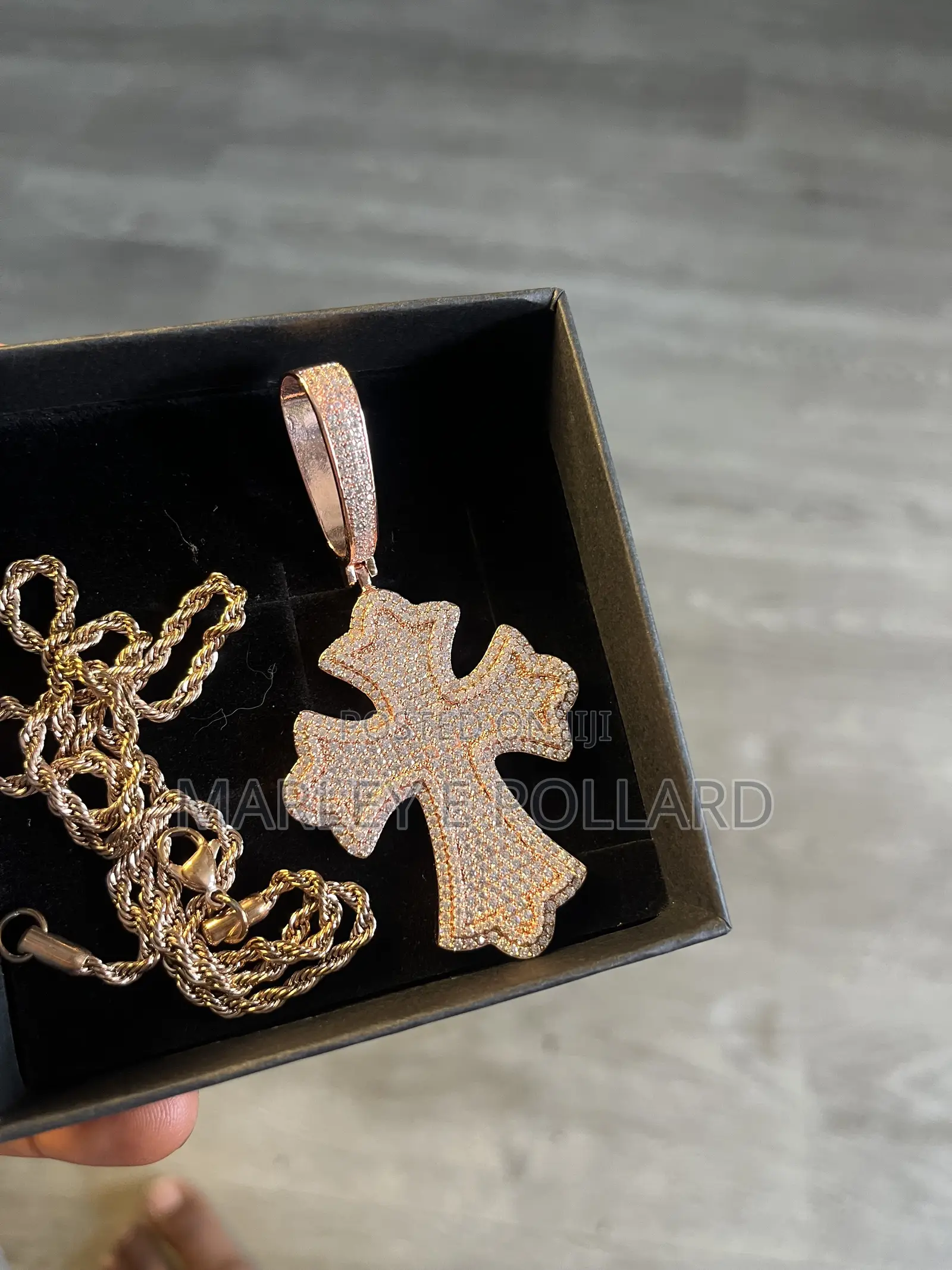 Aaa+ Cubic Zirconia Spade Cross Rope Pendant Necklace