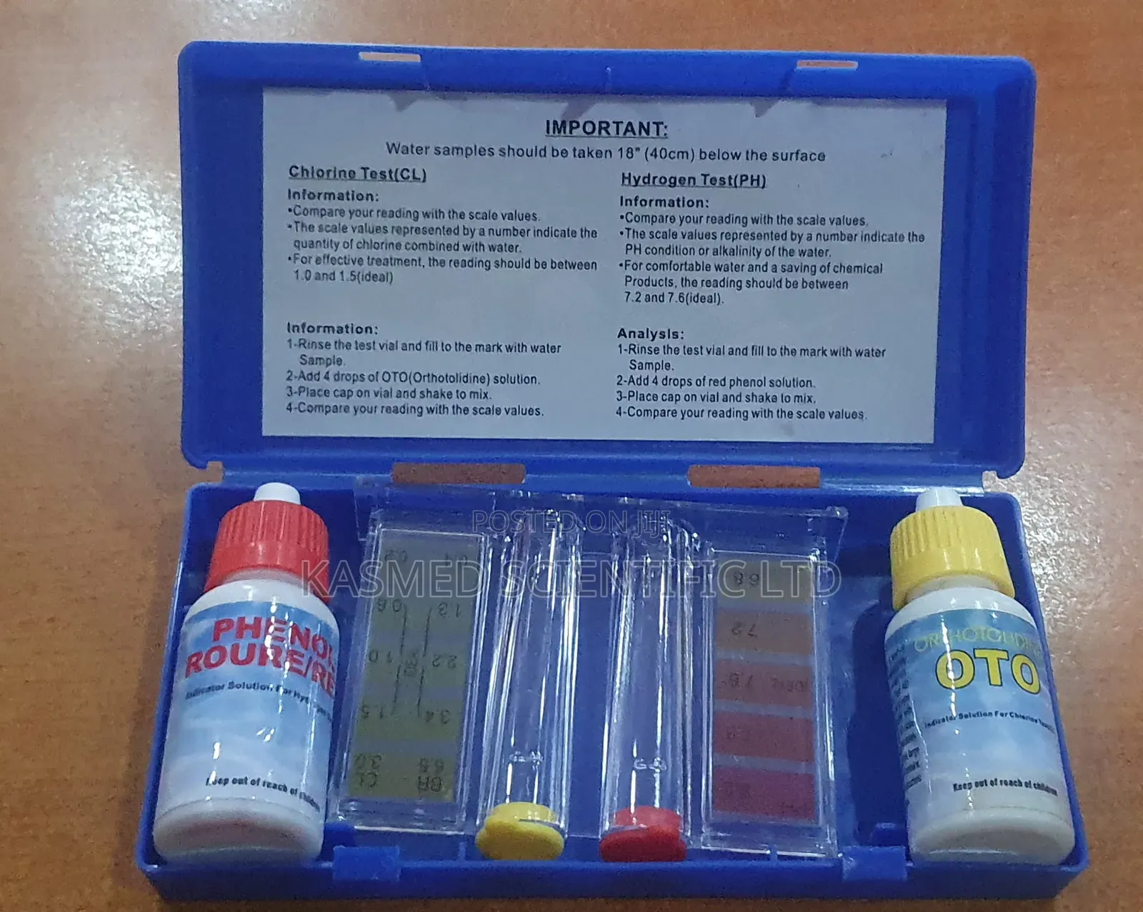 Water Test Kit (Chlorine and Hydrogen Test ) Laboratory Medical