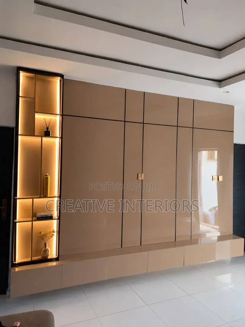 High Gloss TV Media Console Designs