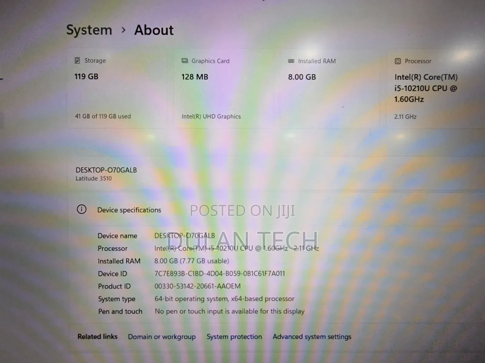 Laptop Dell Latitude 3510 8GB Intel Core i5 SSD 256GB