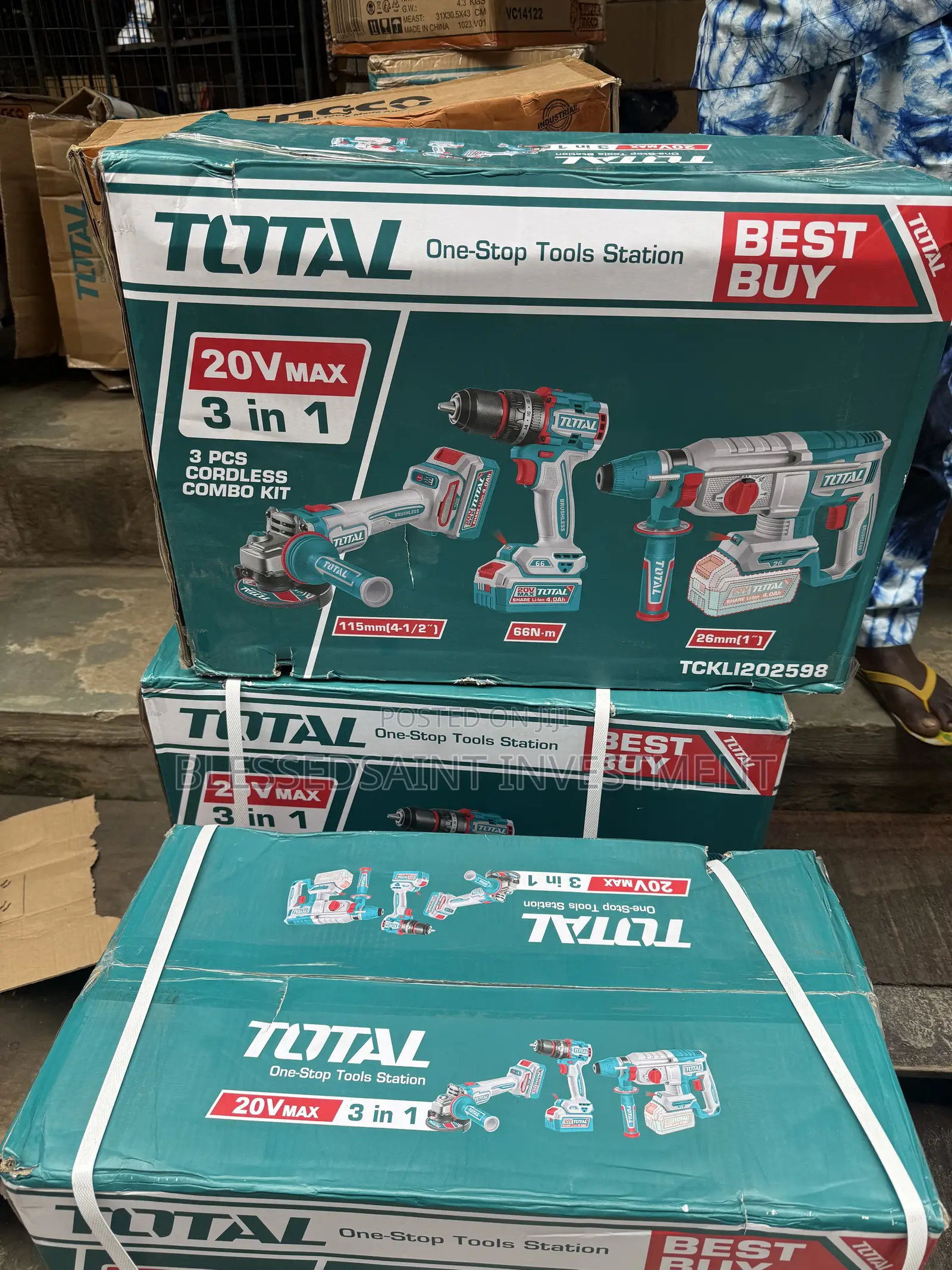 Total 3in1 Cordless Power Tools Set Combo Kit Set
