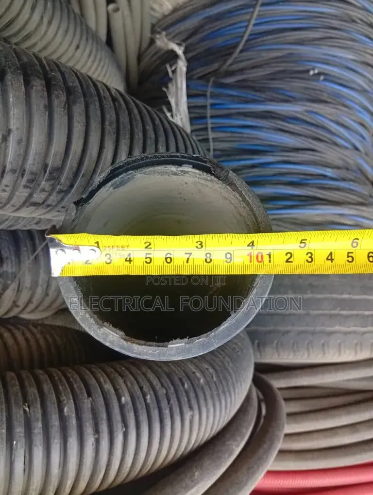 100mm Corrugated Double Coated Conduit Pipe (Flexible Conduit)black