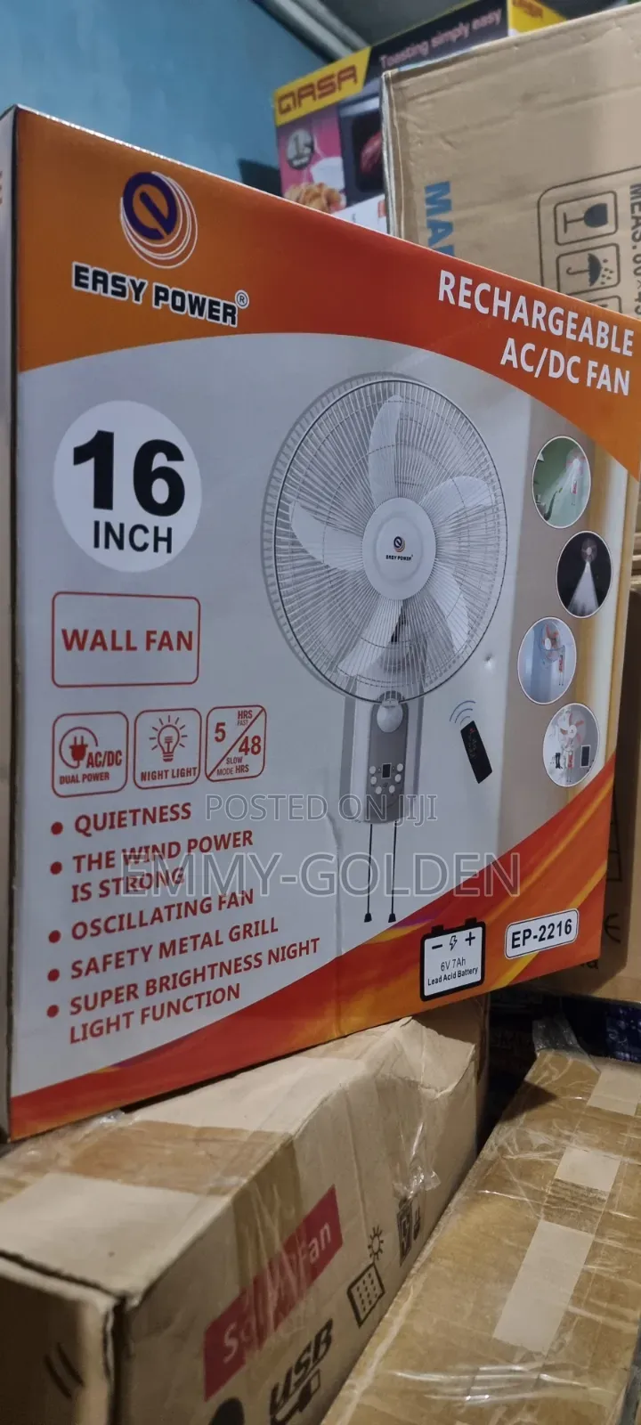 Easy Power Rechargeable Wall Fan