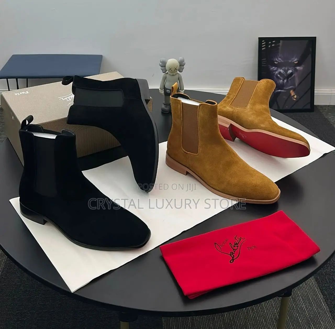 Christian Louboutin Quality Luxury Men Suede Boots