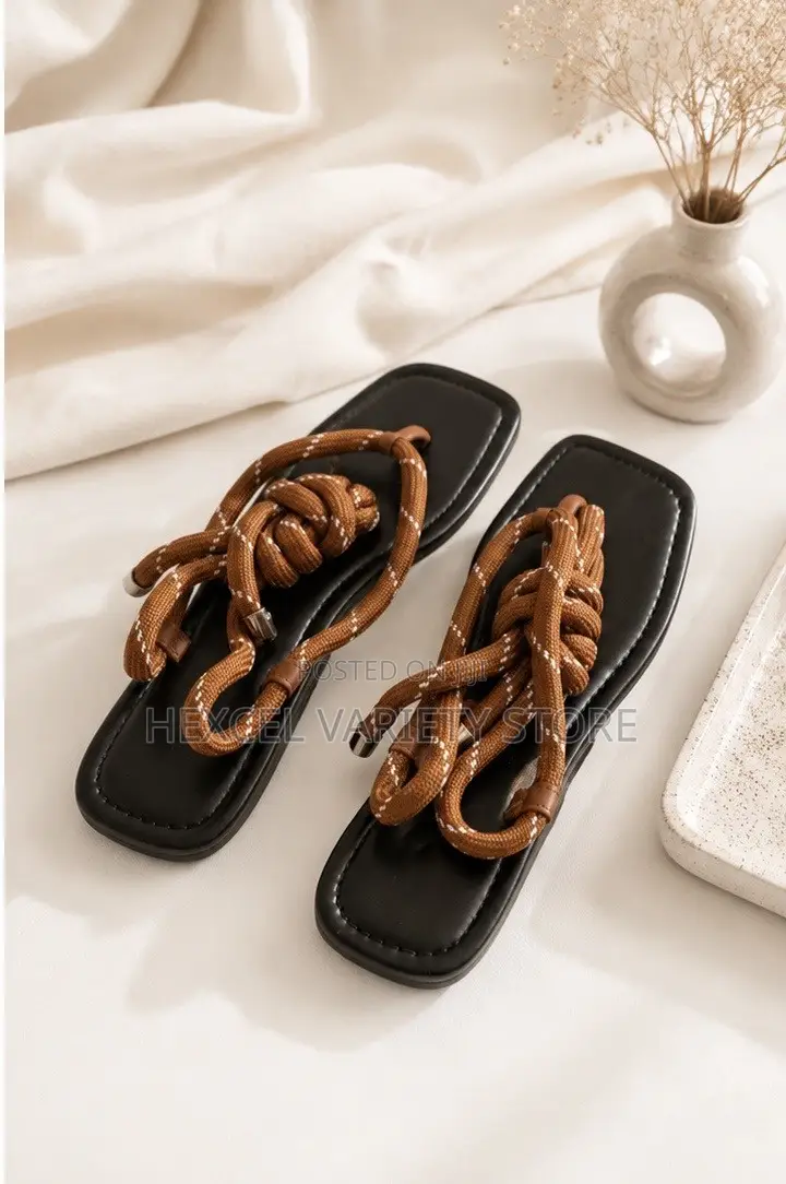 Luxury Rope Strap Flat Sandals