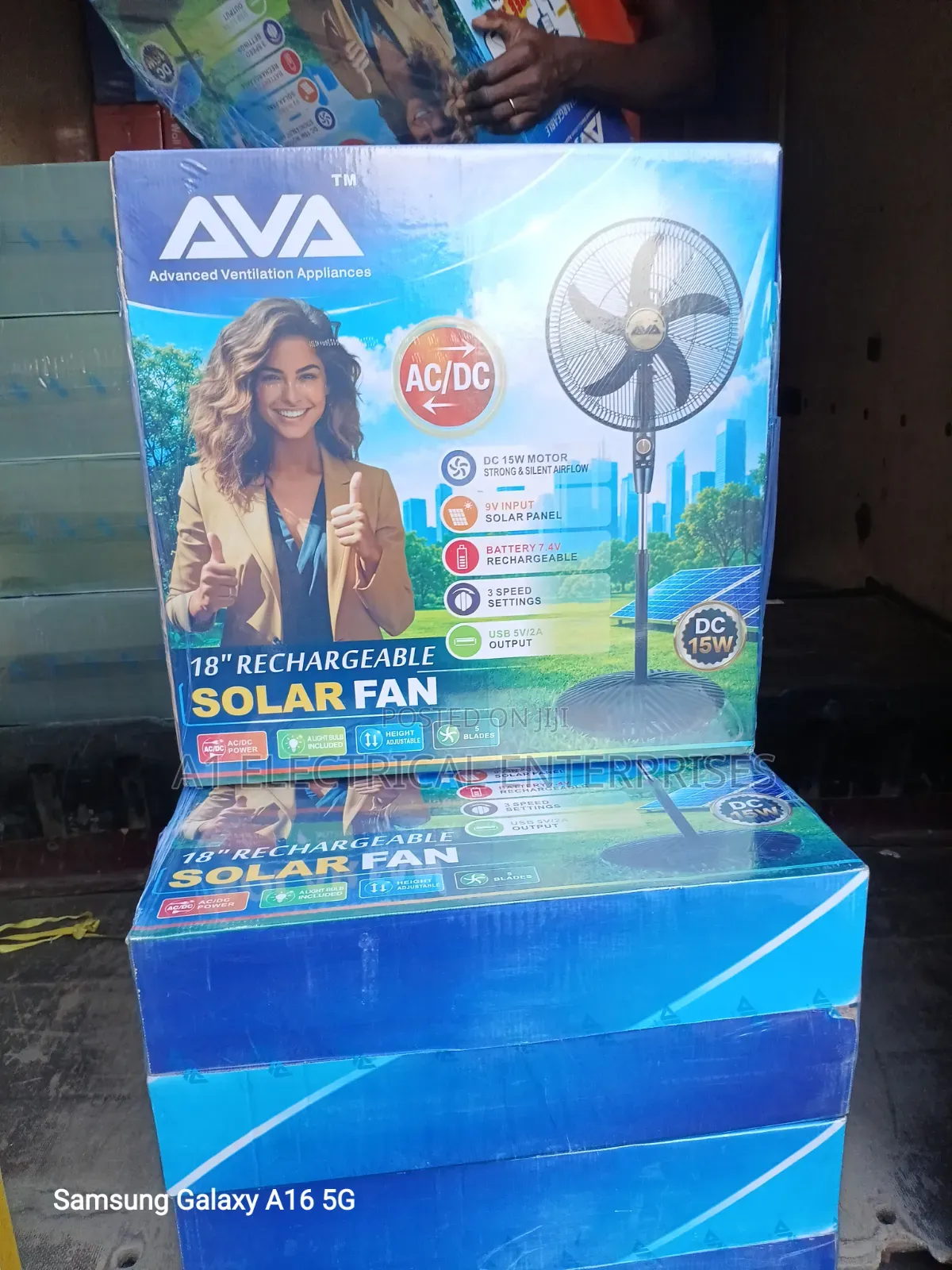 Rechargeable Solar Standing Fan