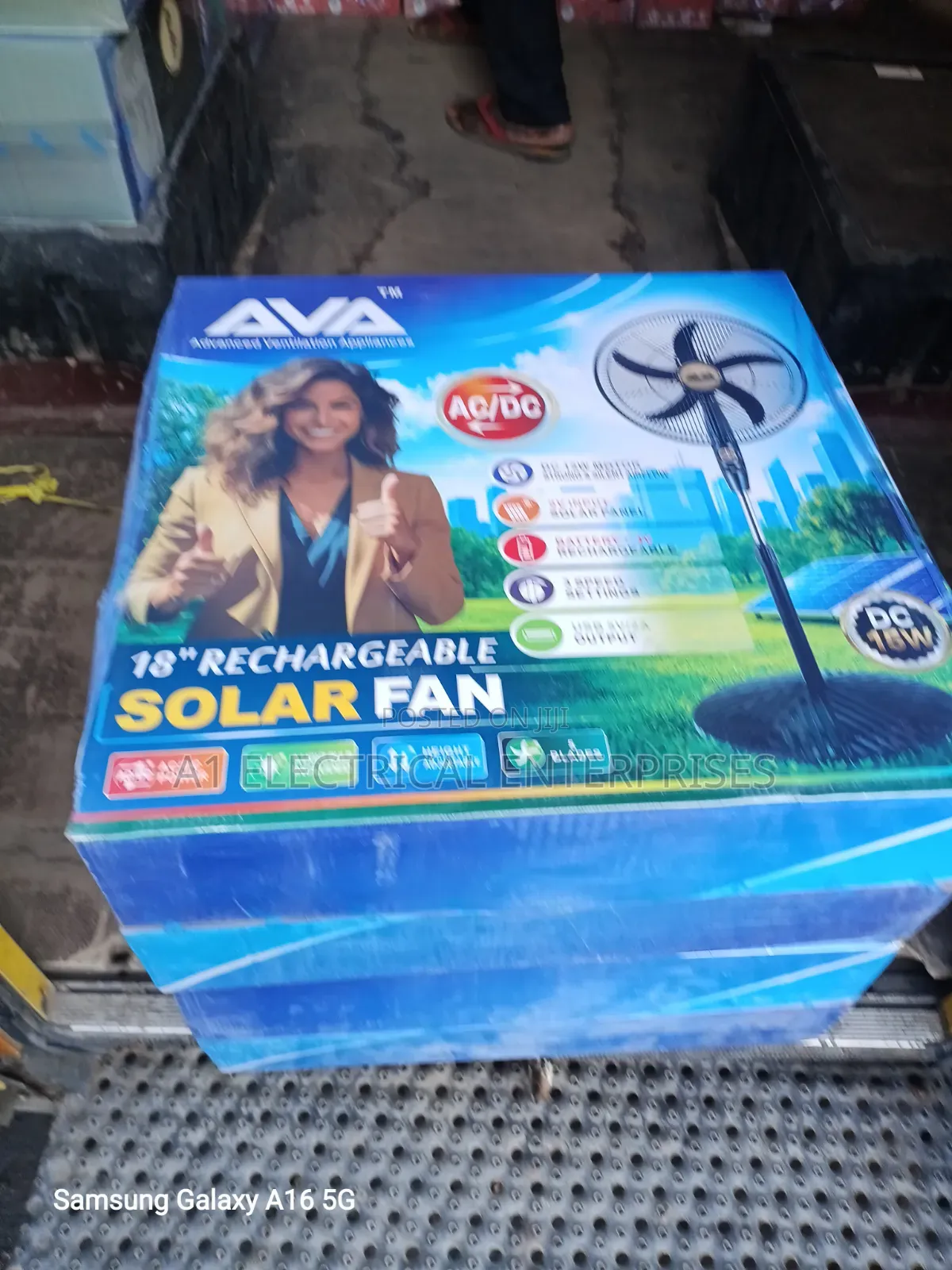 Rechargeable Solar Standing Fan