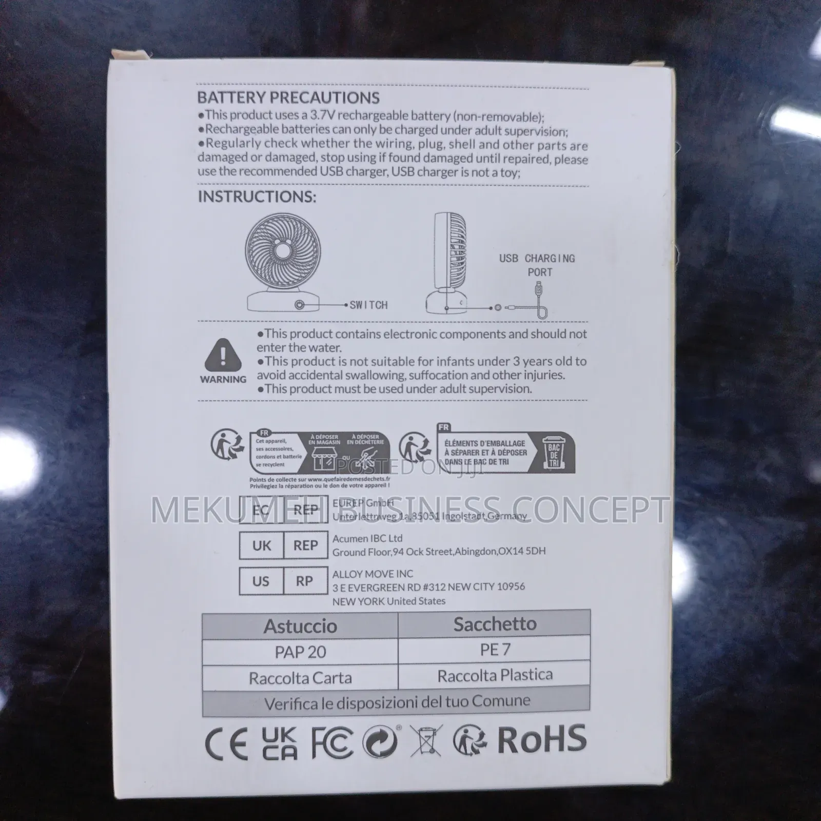Mini Rechargeable Desktop Fan