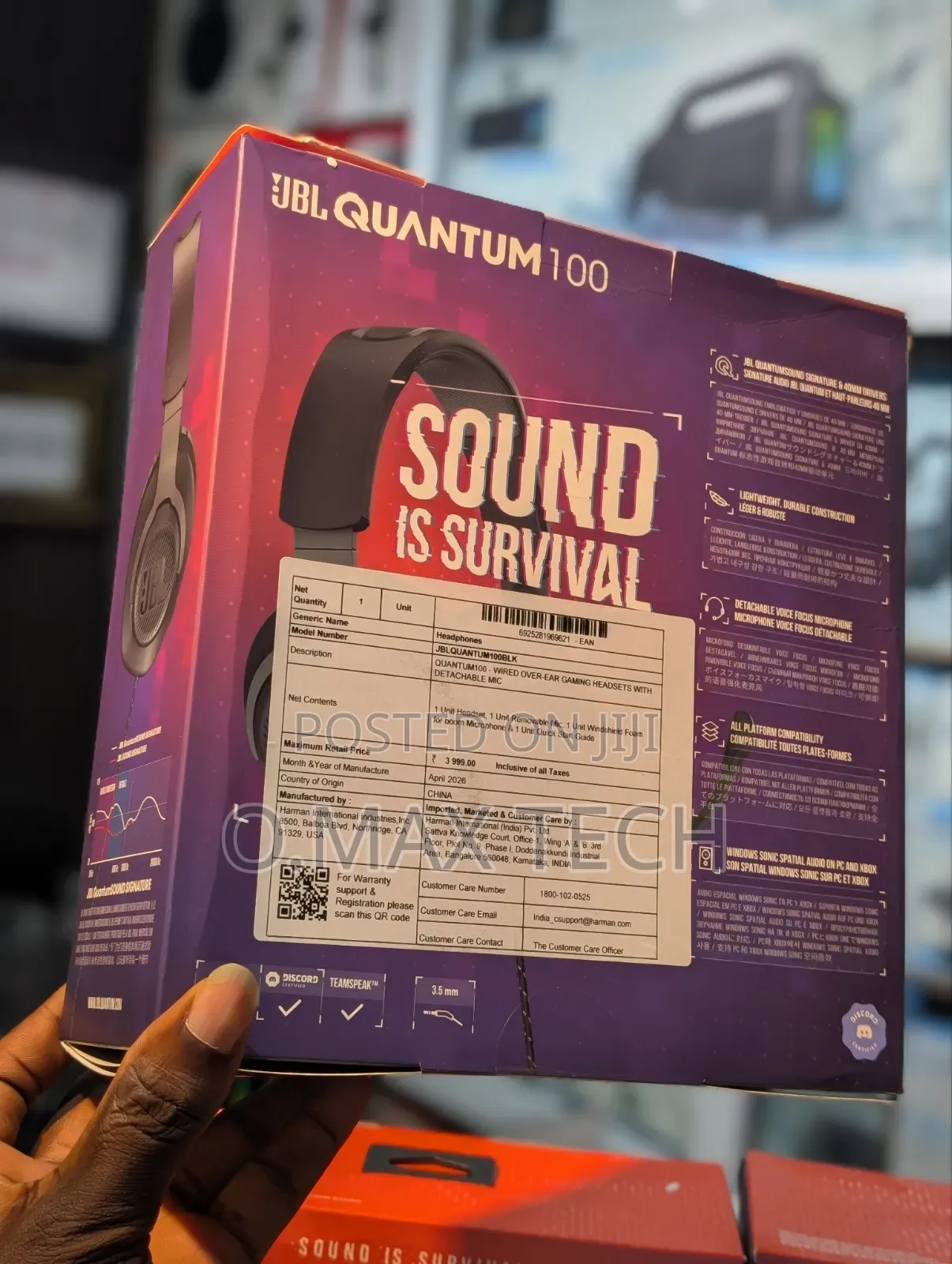JBL Quantum 100 Wired Gaming Headset