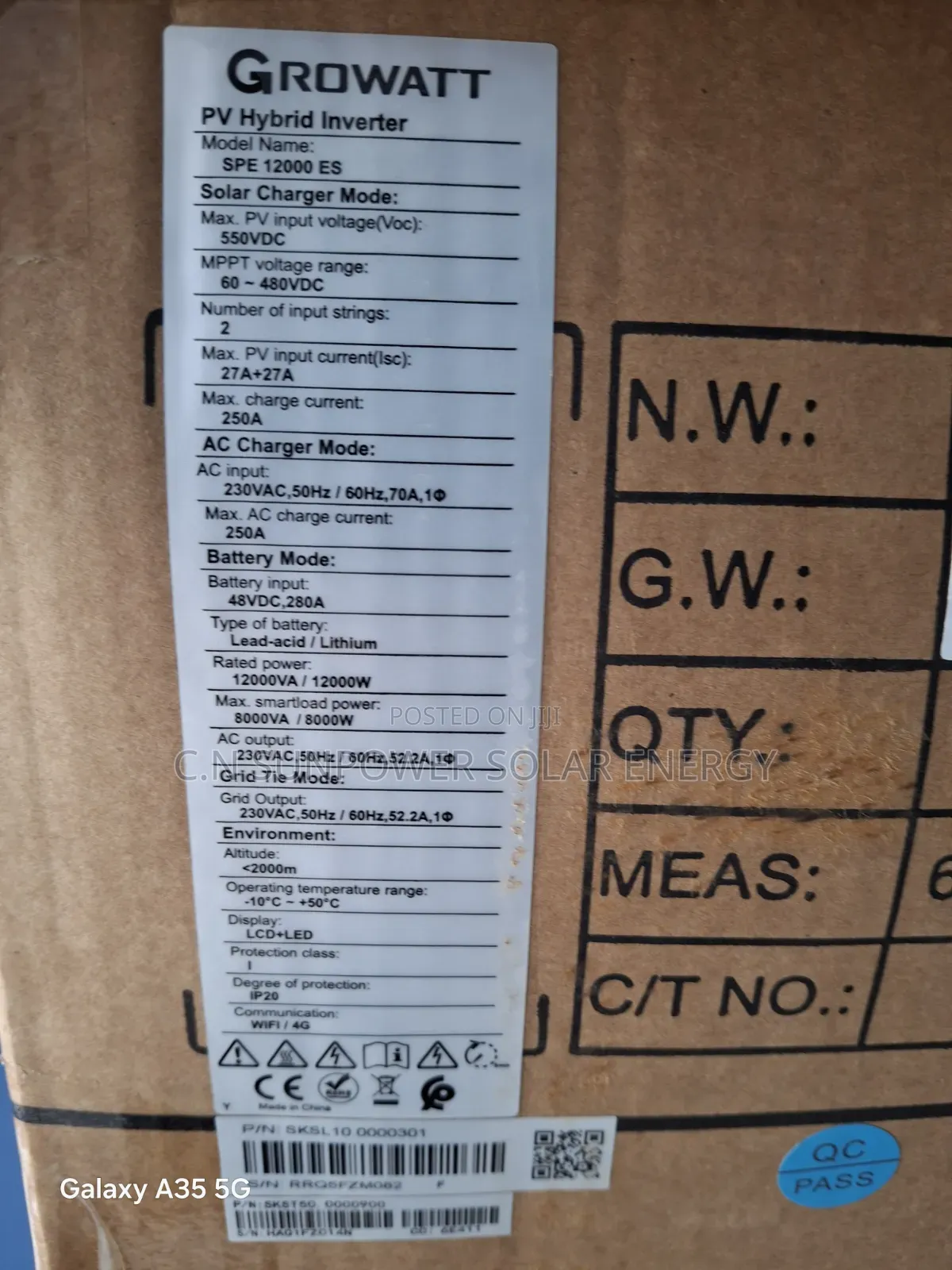 12kva/48v Growatt Hybrid Solar Inverter