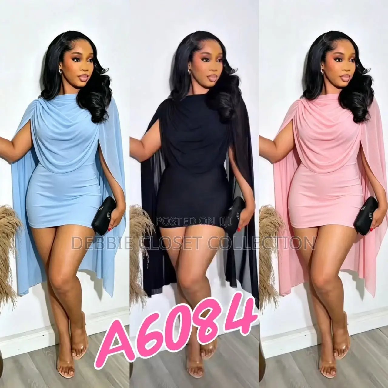 A Blue Pink and Black Fashionable Dress
