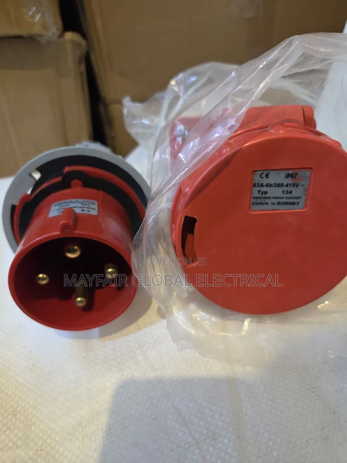 Original Heavy-Duty 63A 4pin Industrial Socket