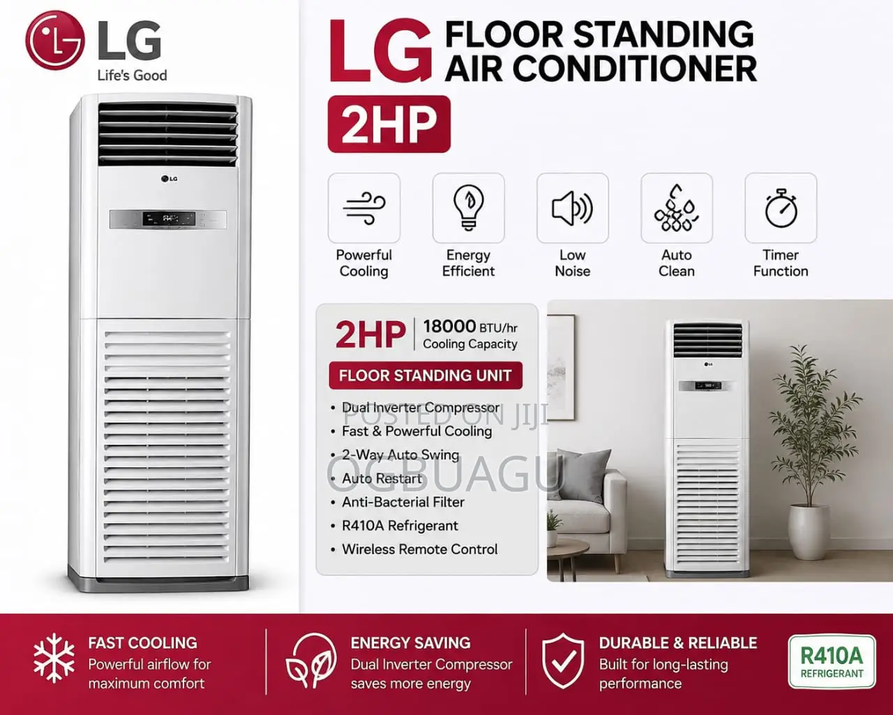 LG 2hp Floor Standing Non- Inverter Air Conditioner.