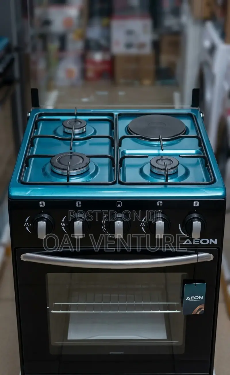 Brand New Aeon 3+1 Standing Cooker (3 Gas Burners, 1 Electric Hotplate