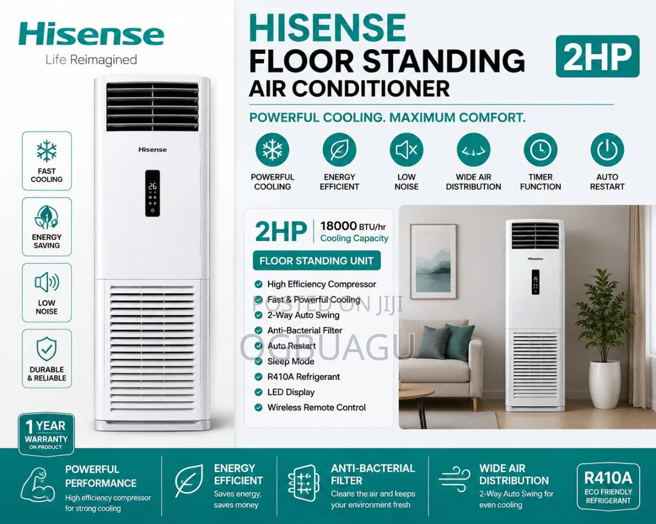 Hisense 2 HP Floor Standing Non-Inverter Air Conditioner