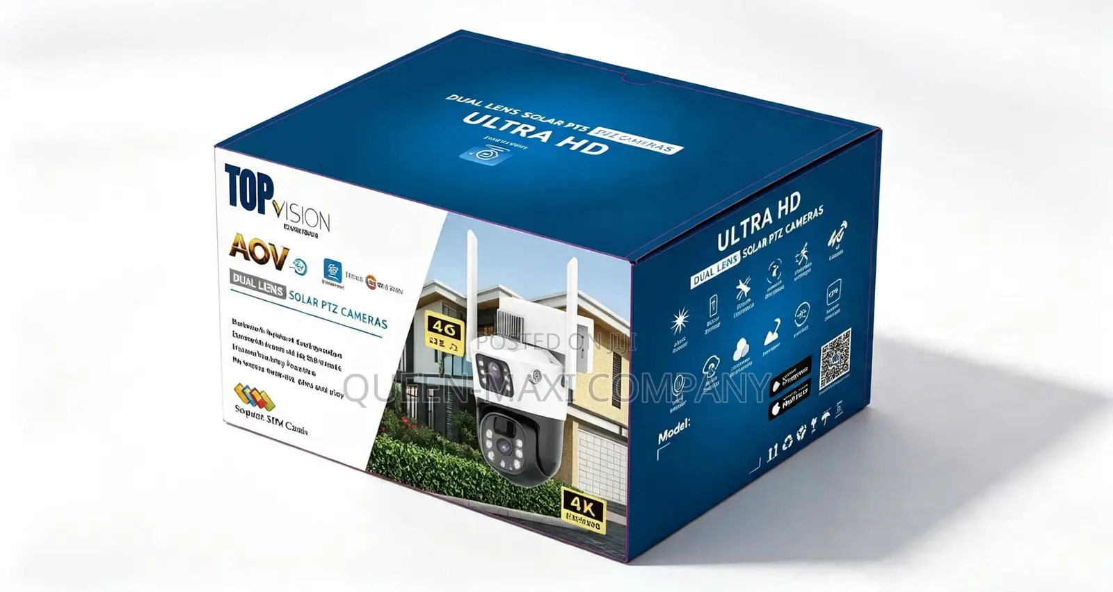 V380 Dual Lens PTZ Sola Camera With Battery Backup