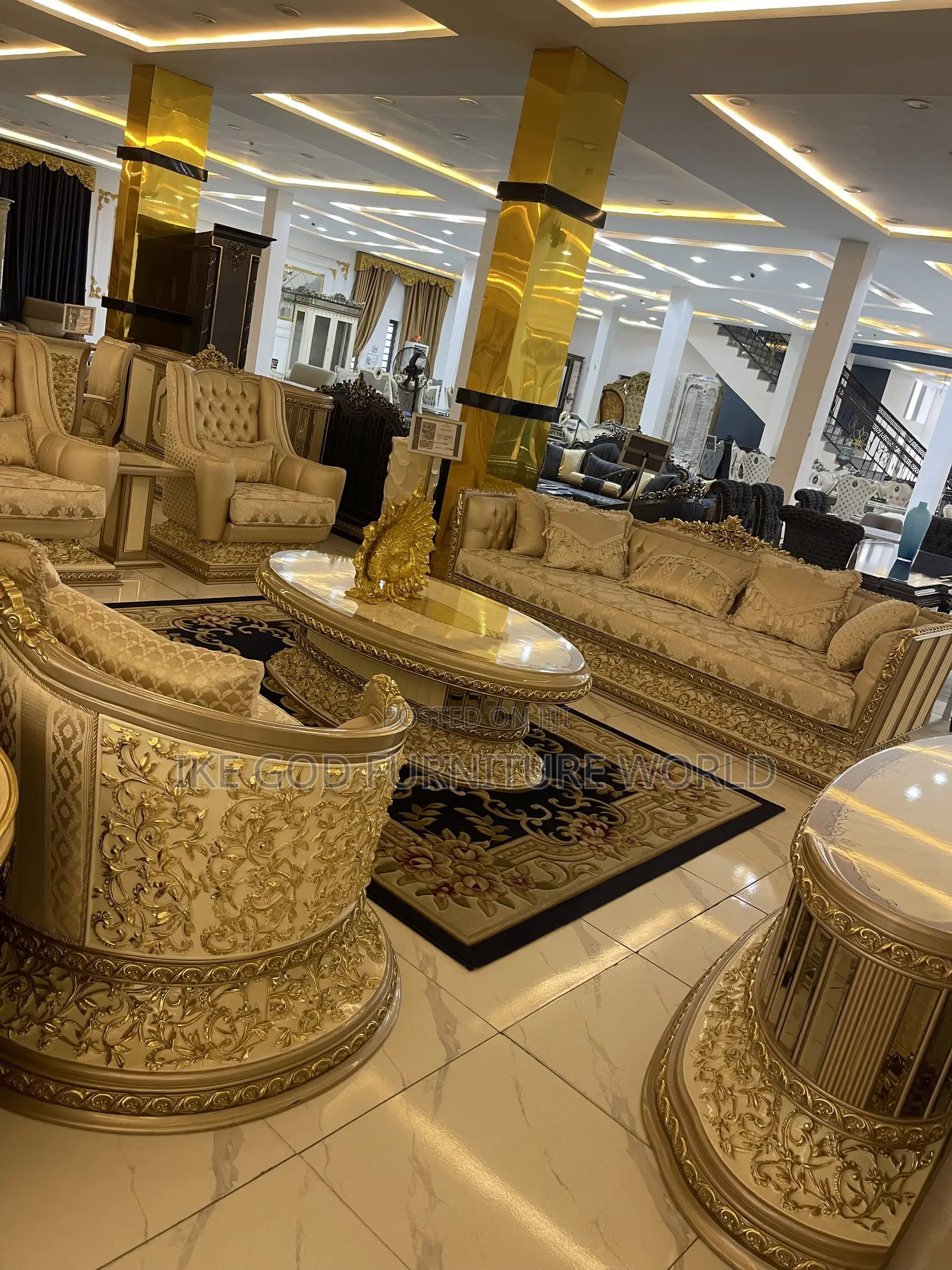 Set of High Classic Turkish Royal Fabric Sofa Chairs