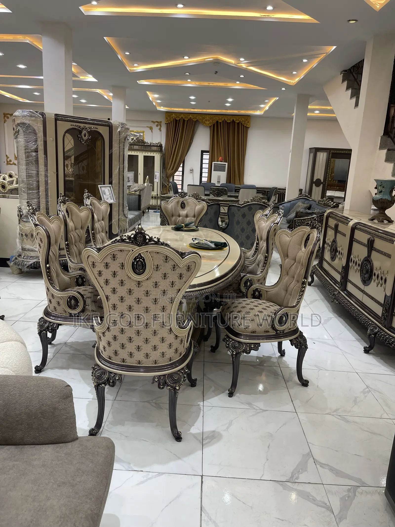 Full Set High Quality Turkish Royal Fabric Sofa With 8seater Dining
