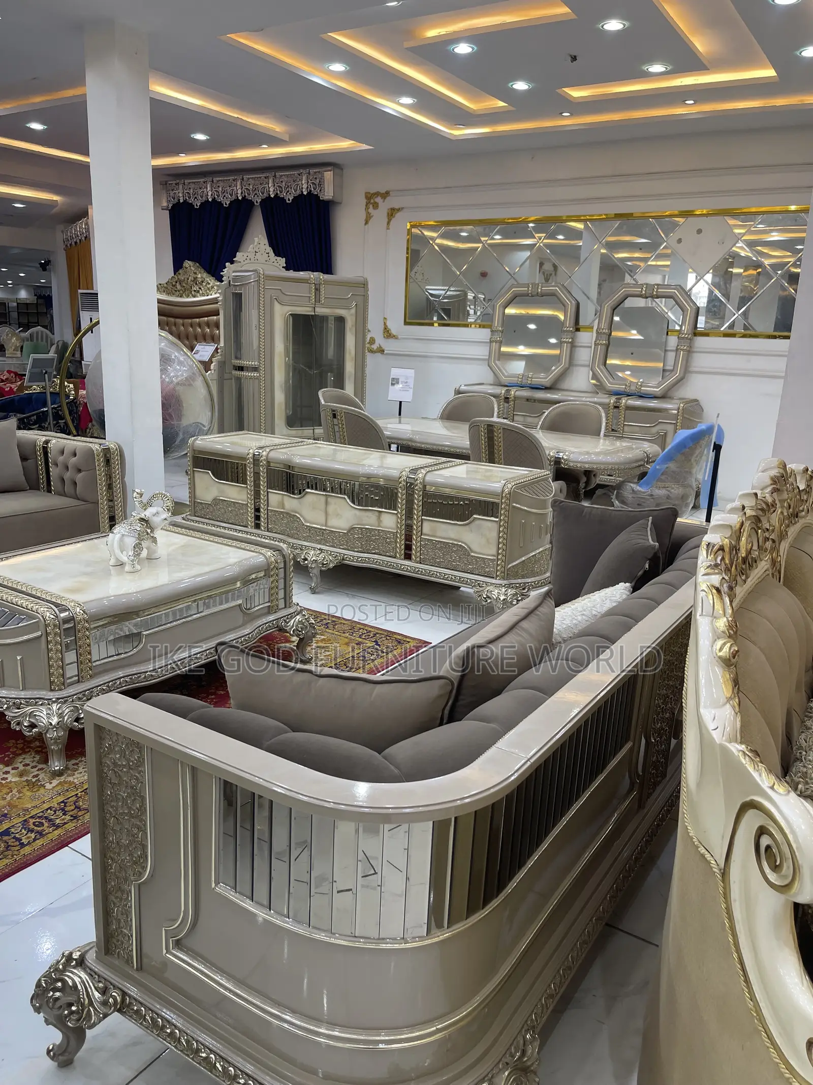 Complete Full Set of High Quality Turkish Royal Fabric Sofa Chair