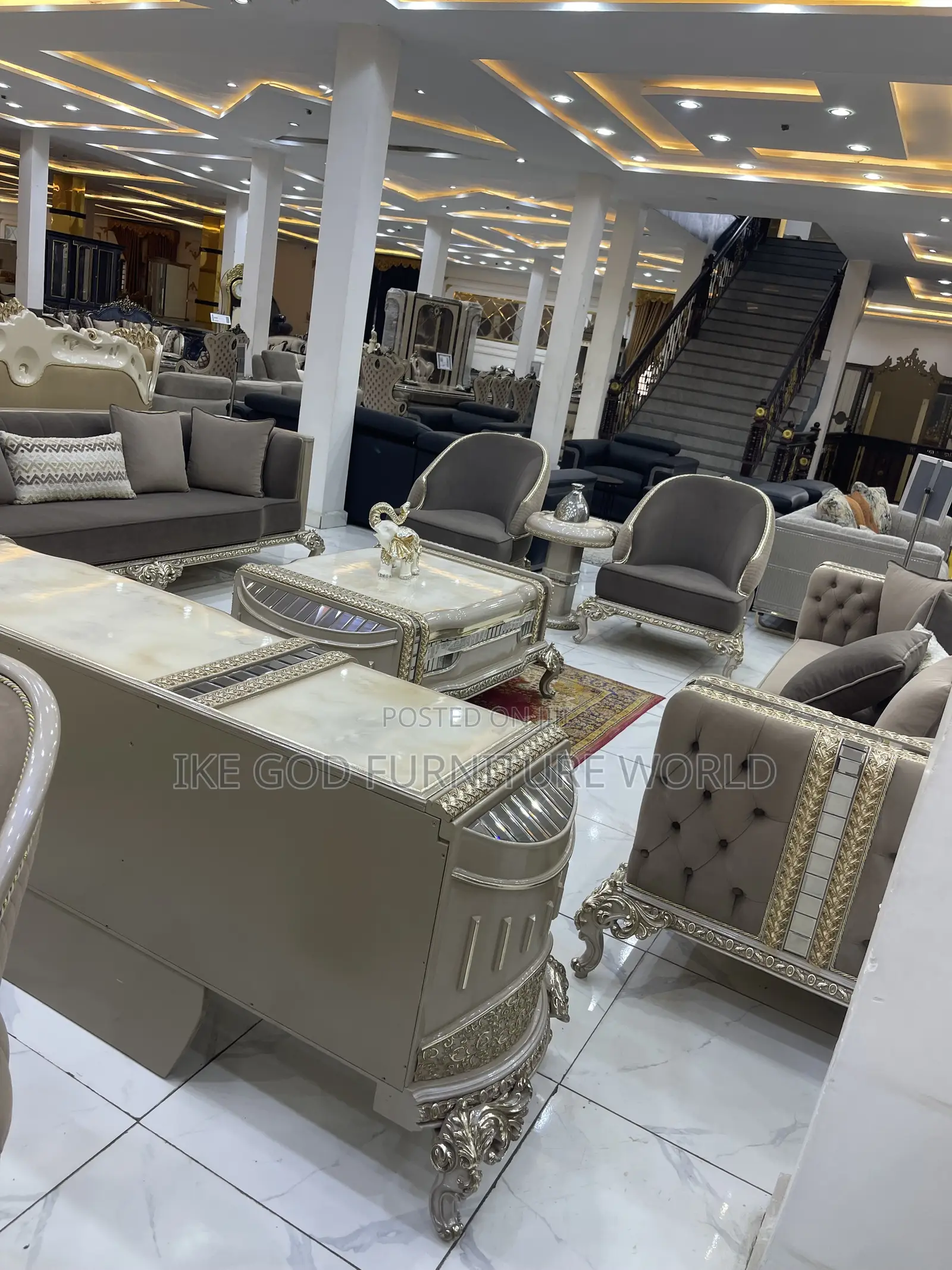 Complete Full Set of High Quality Turkish Royal Fabric Sofa Chair