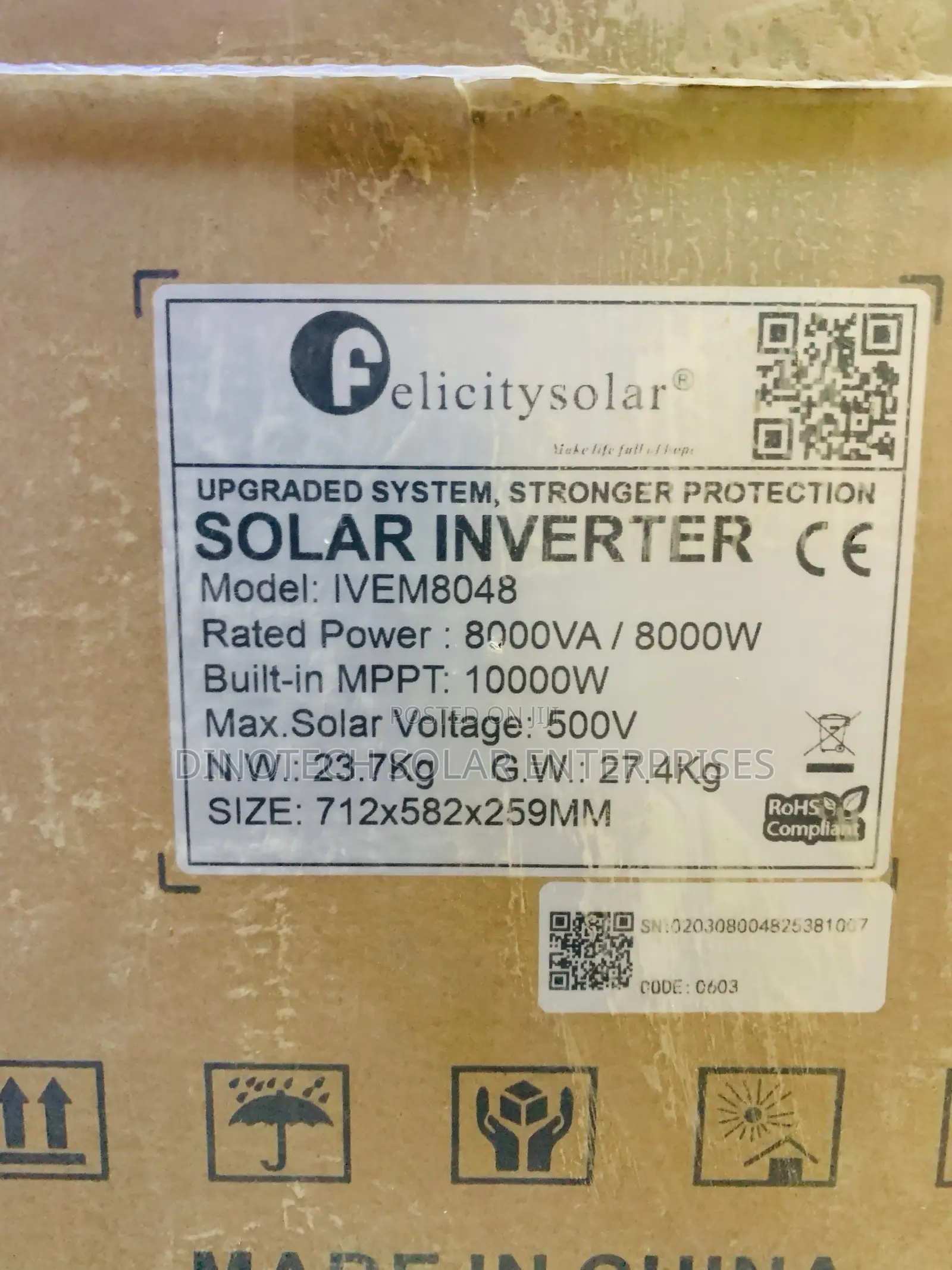 8kva 48v IVEM Transformerless Felicitysolar Hybrid Inverter