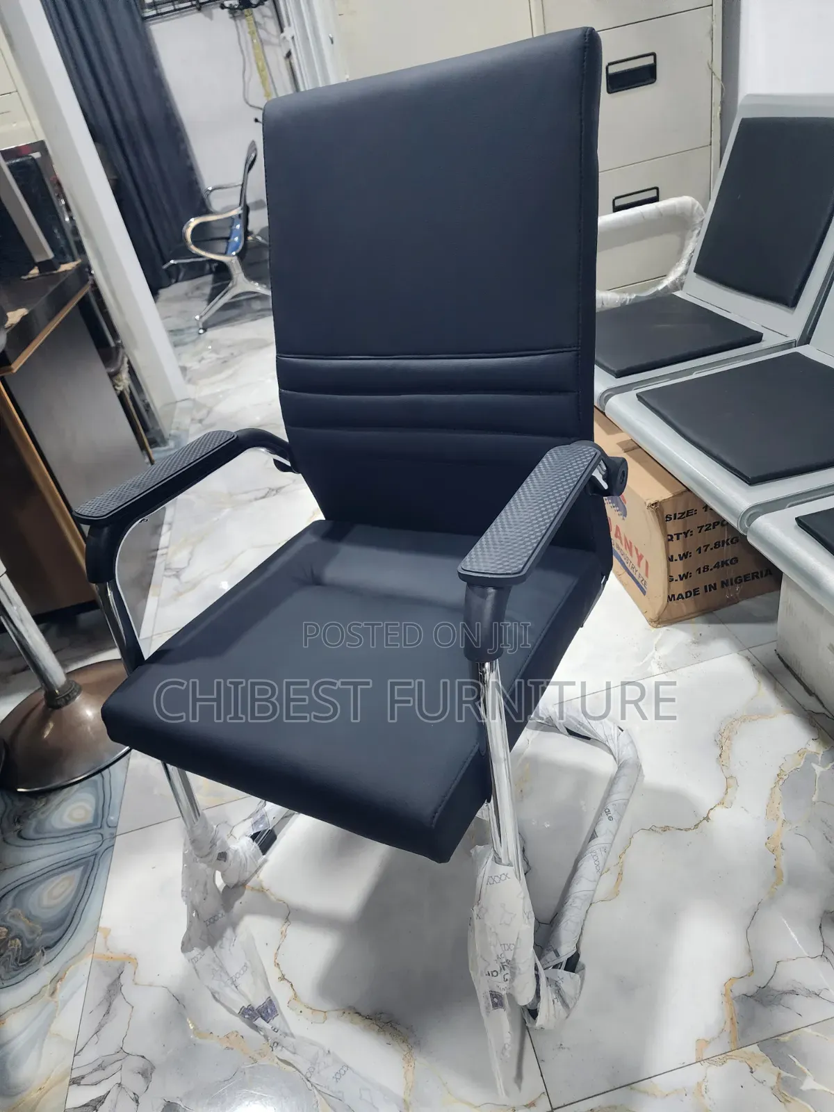 Imported Brand New Visitor's Leather Chair.
