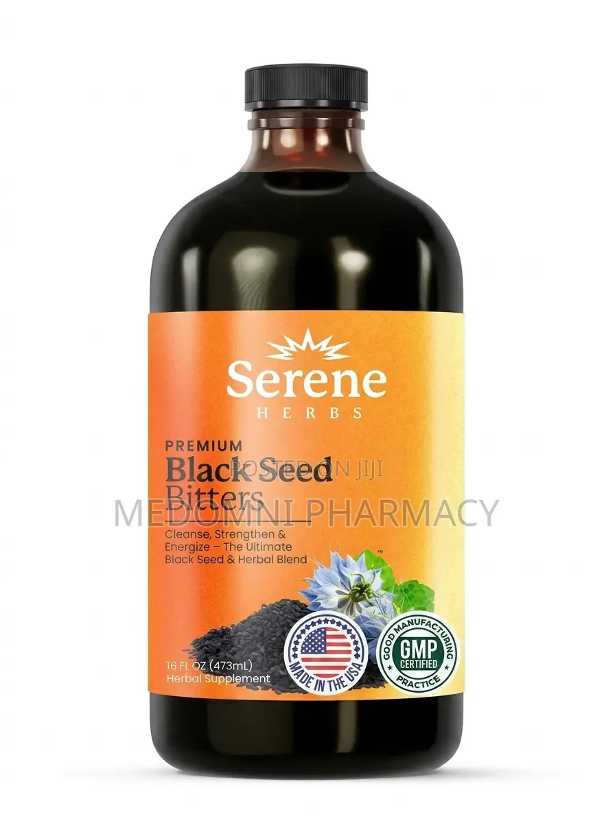 Serene Herbs Organic Black Seed Oil Bitters Liquid Tonic - 16 Fl Oz