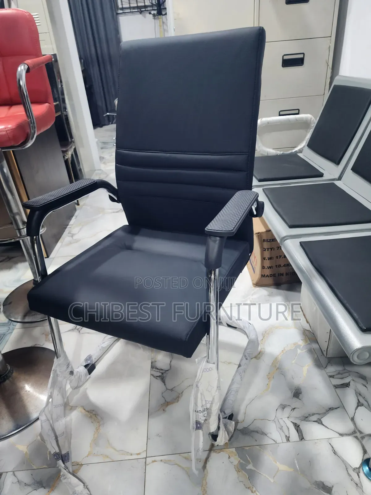 Brand New Visitor's Leather Chair.