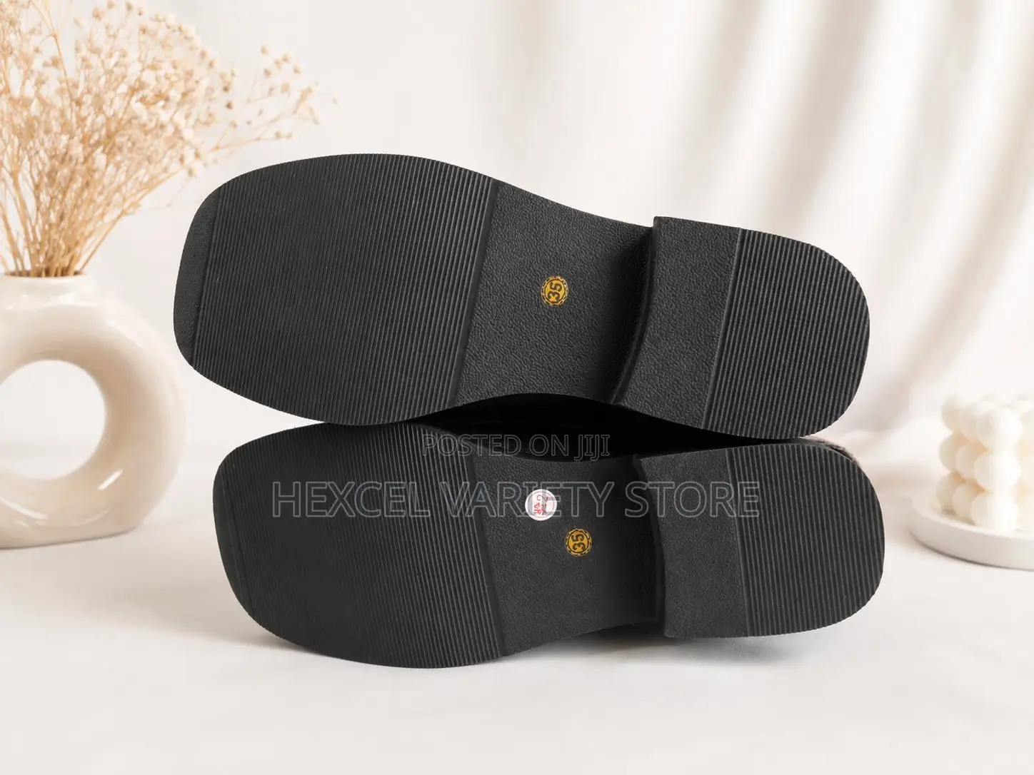 Luxury Black Studded Buckle Ankle Boots for Ladies
