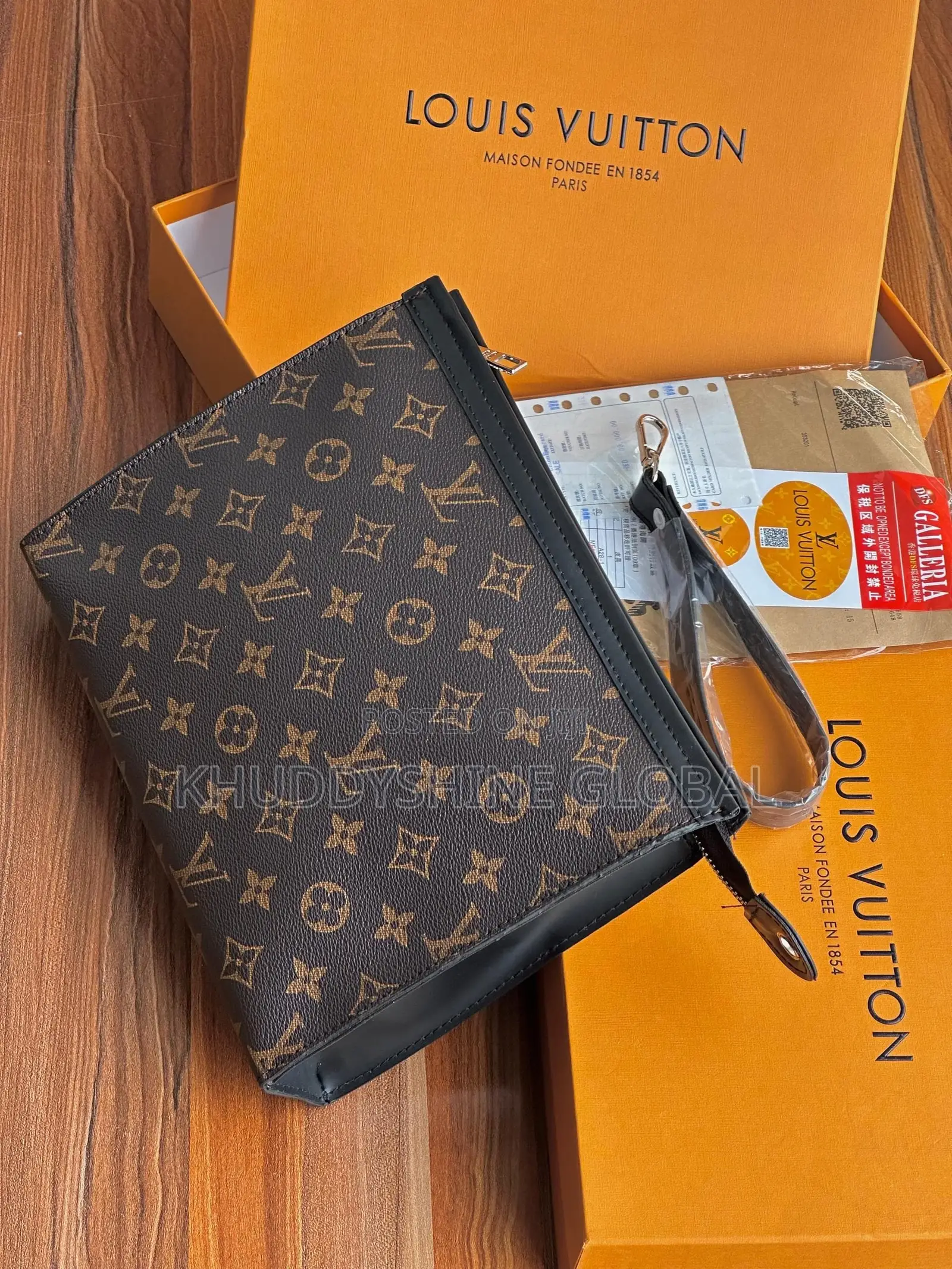 Louis Vuitton Pochette Voyage MM Featuring the Dark Grey and Black