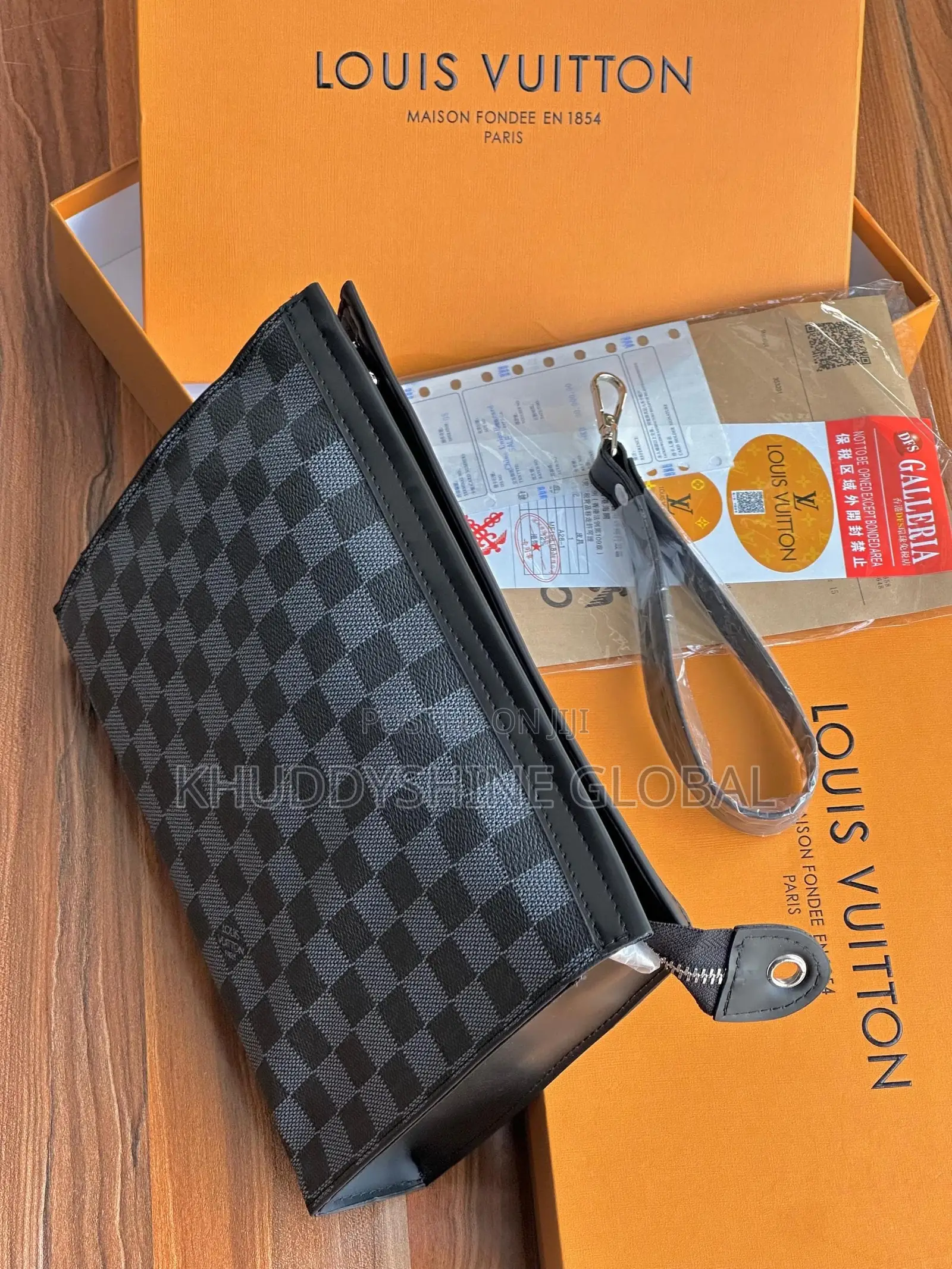 Louis Vuitton Pochette Voyage MM Featuring the Dark Grey and Black