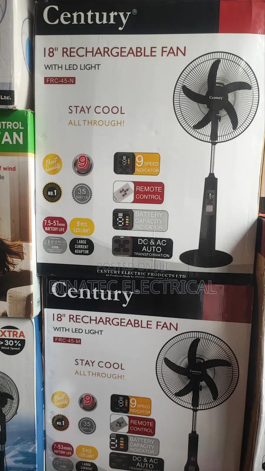 18" Rechargeable Fan.
