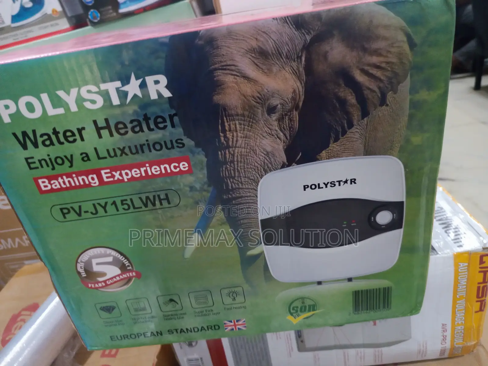 Polystar 15L Vertical Electric Water Heater 1500W Power