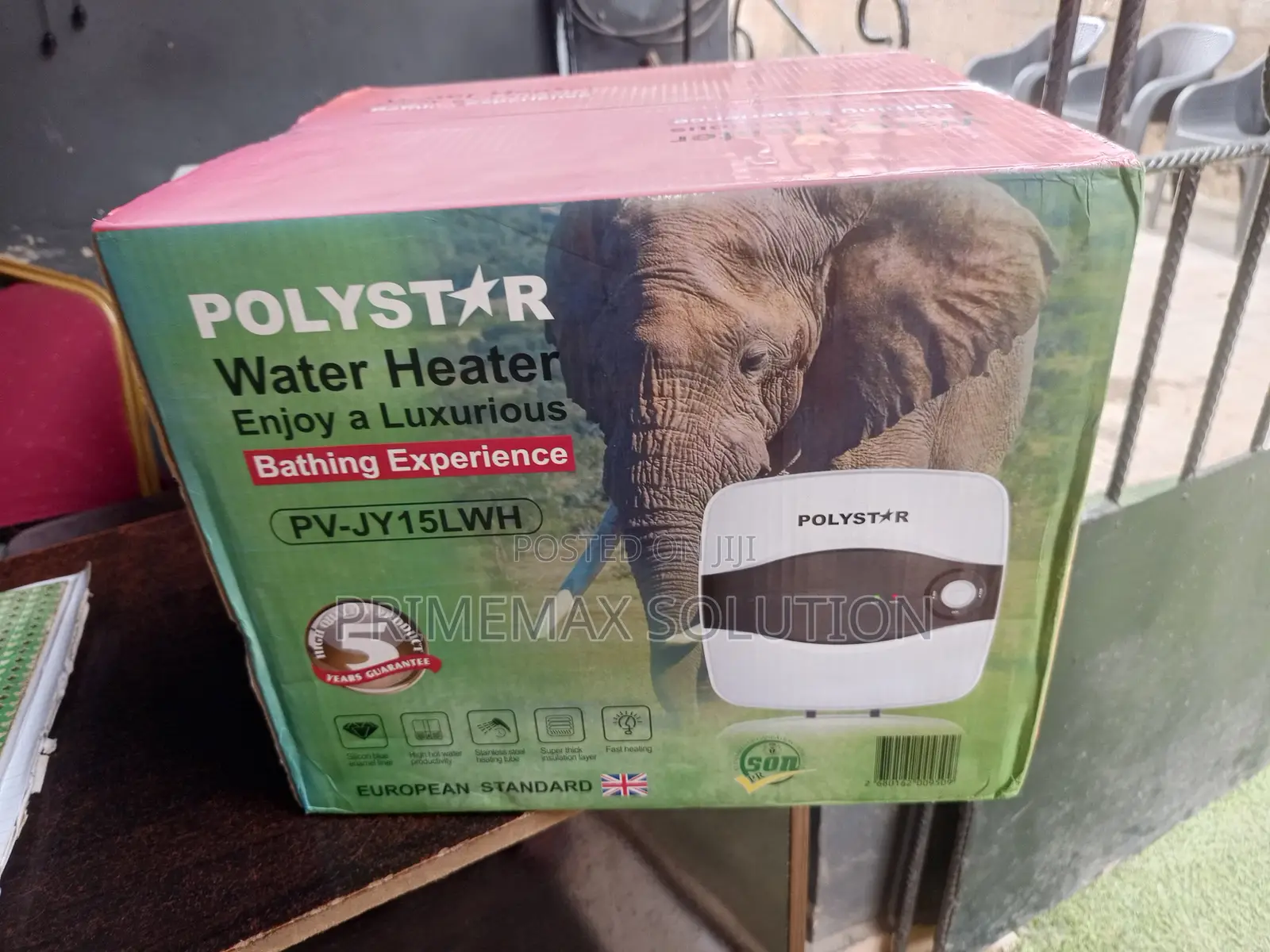 Polystar 15L Vertical Electric Water Heater – 1500W Heating Power
