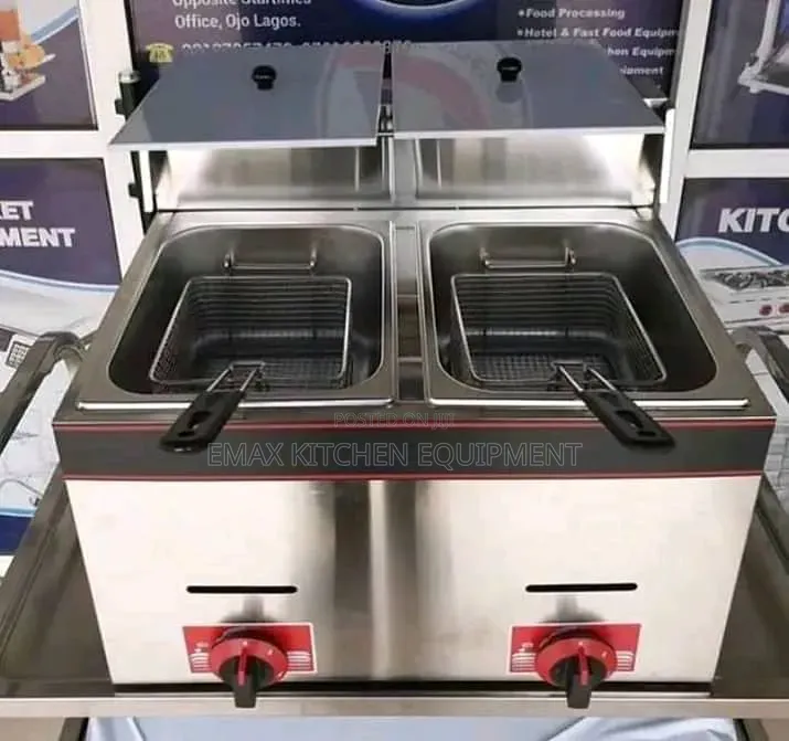 2 Tanks 2 Basket Gas Deep Fryer