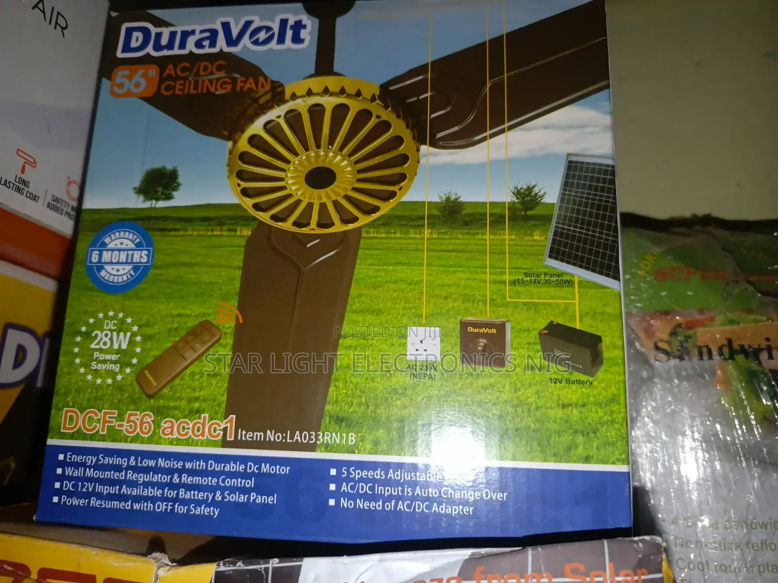 AC/DC Duravolt Ceiling Fan 56 Inches