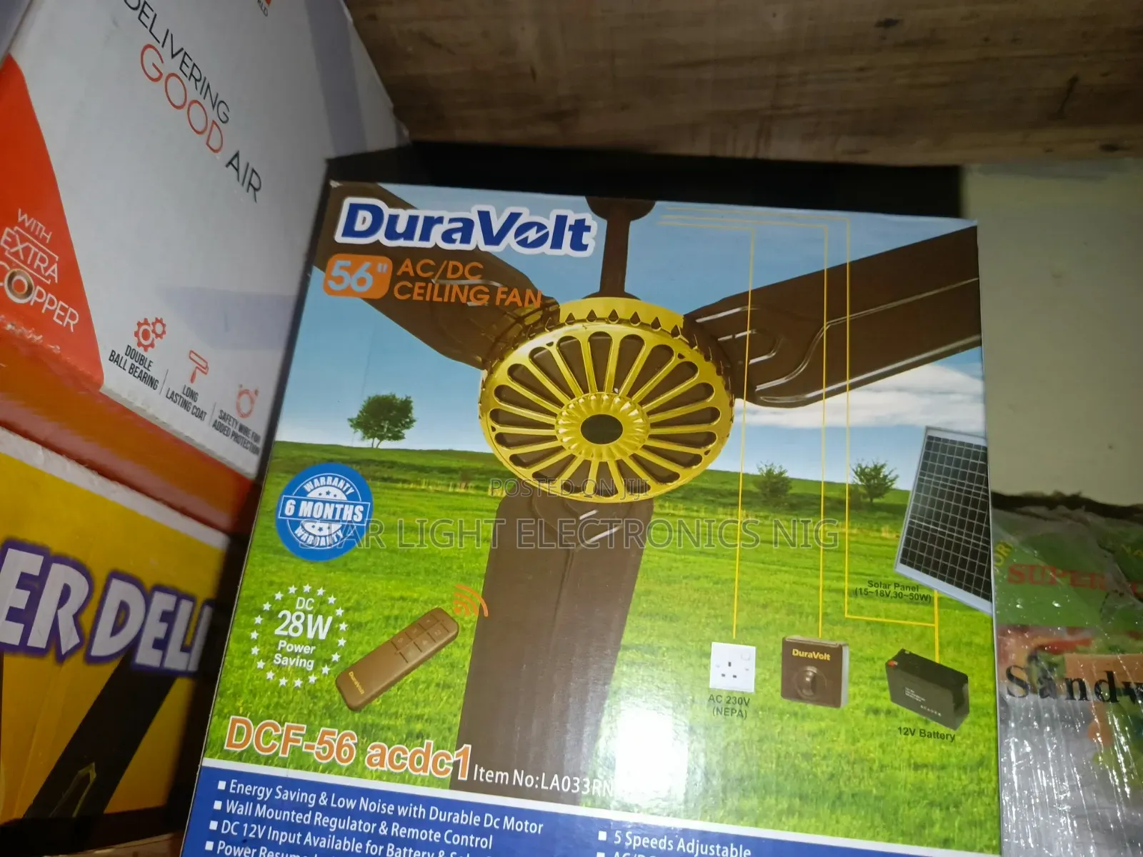 AC/DC Duravolt Ceiling Fan 56 Inches