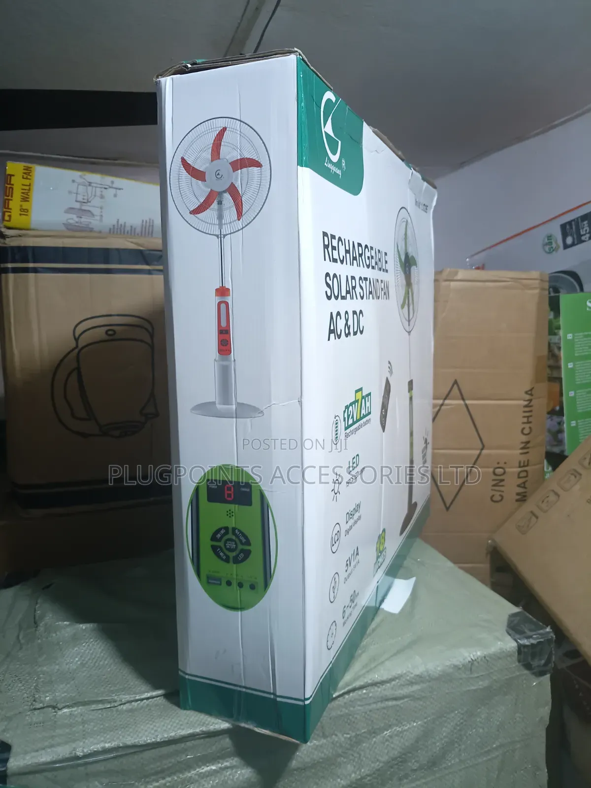 Linguang AC/DCrechargeable Fan With Solar Panel and Bulbs