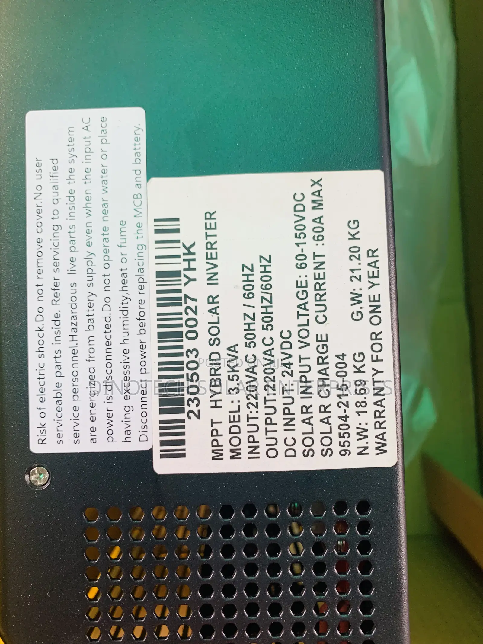 Yohako Hybrid Solar Inverter 3.5kva 24v Available