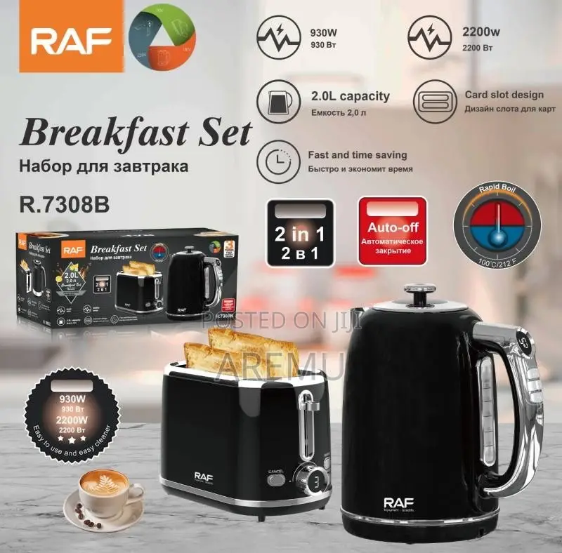 RAF 2in 1 Pop Up Toaster and Electric Kettle