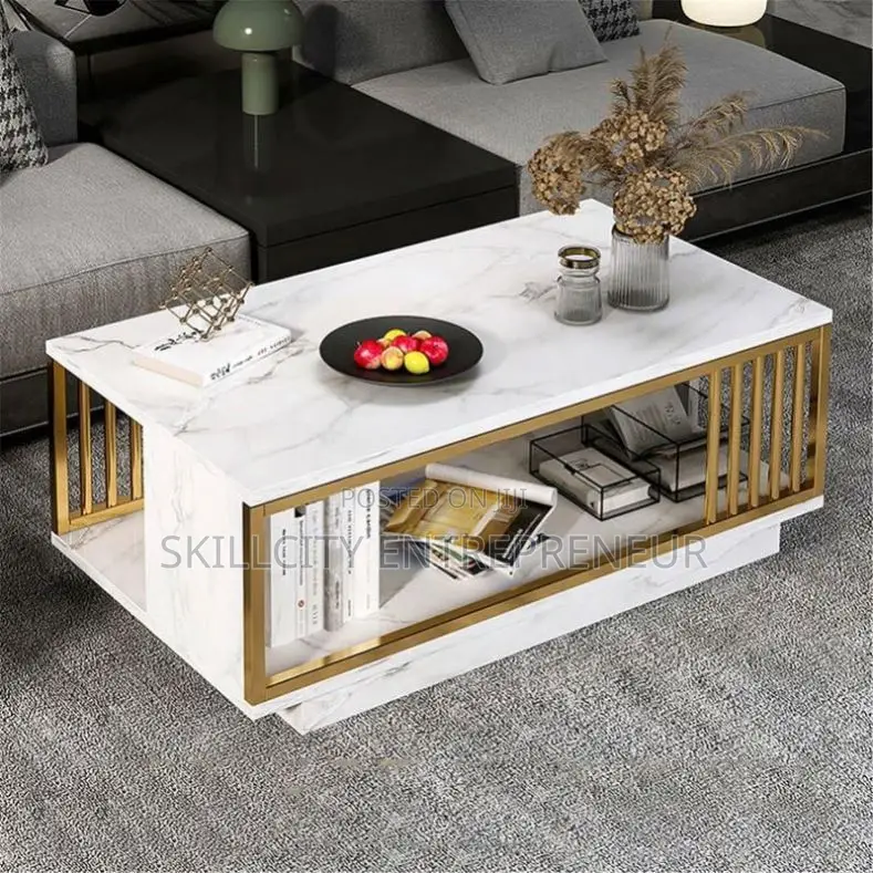 Luxury Faux Marble Center Table Size: 100cm X 50cm