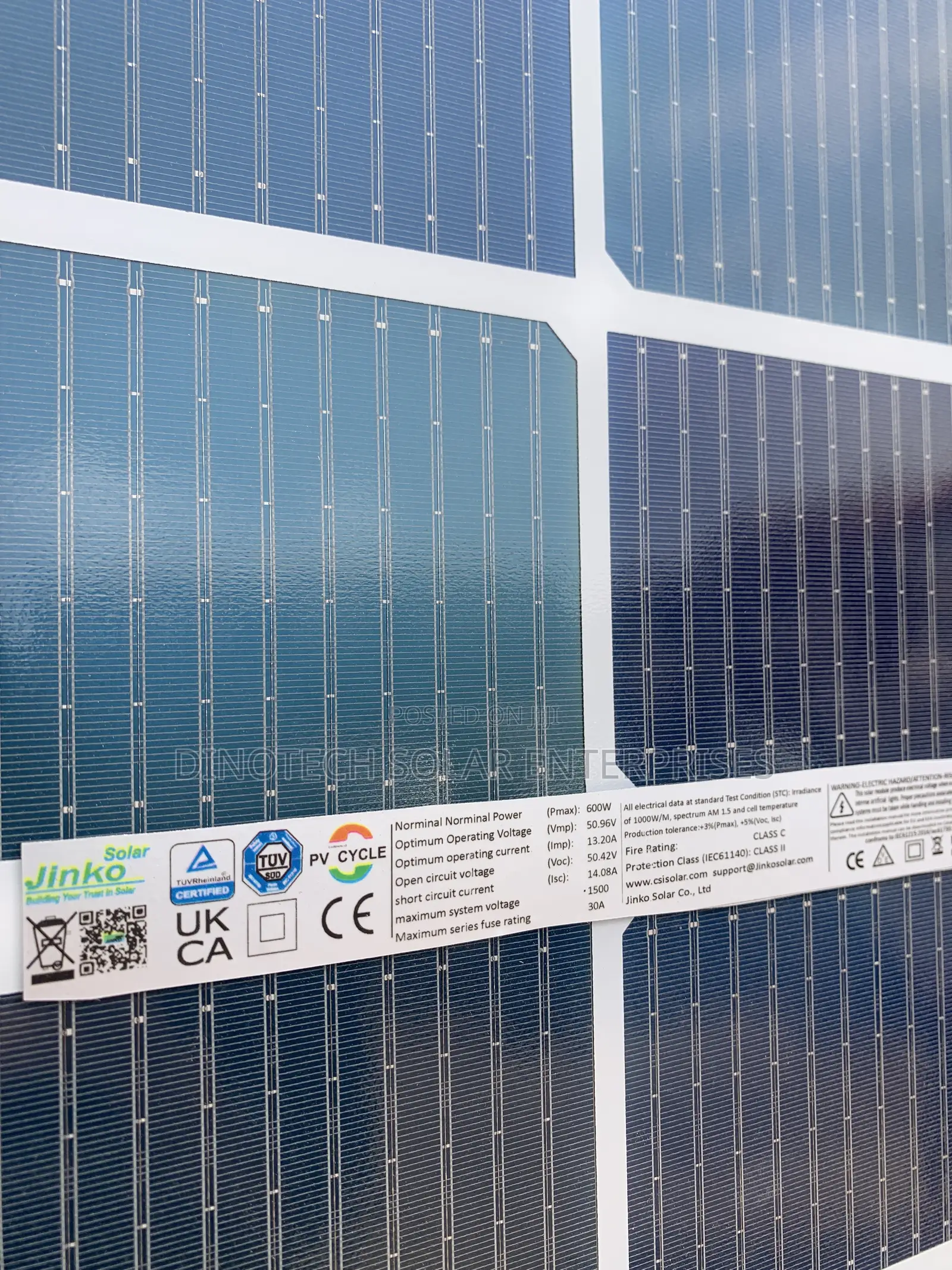 600w 144cells Half Cut Jinko Bifacial Solar Panels